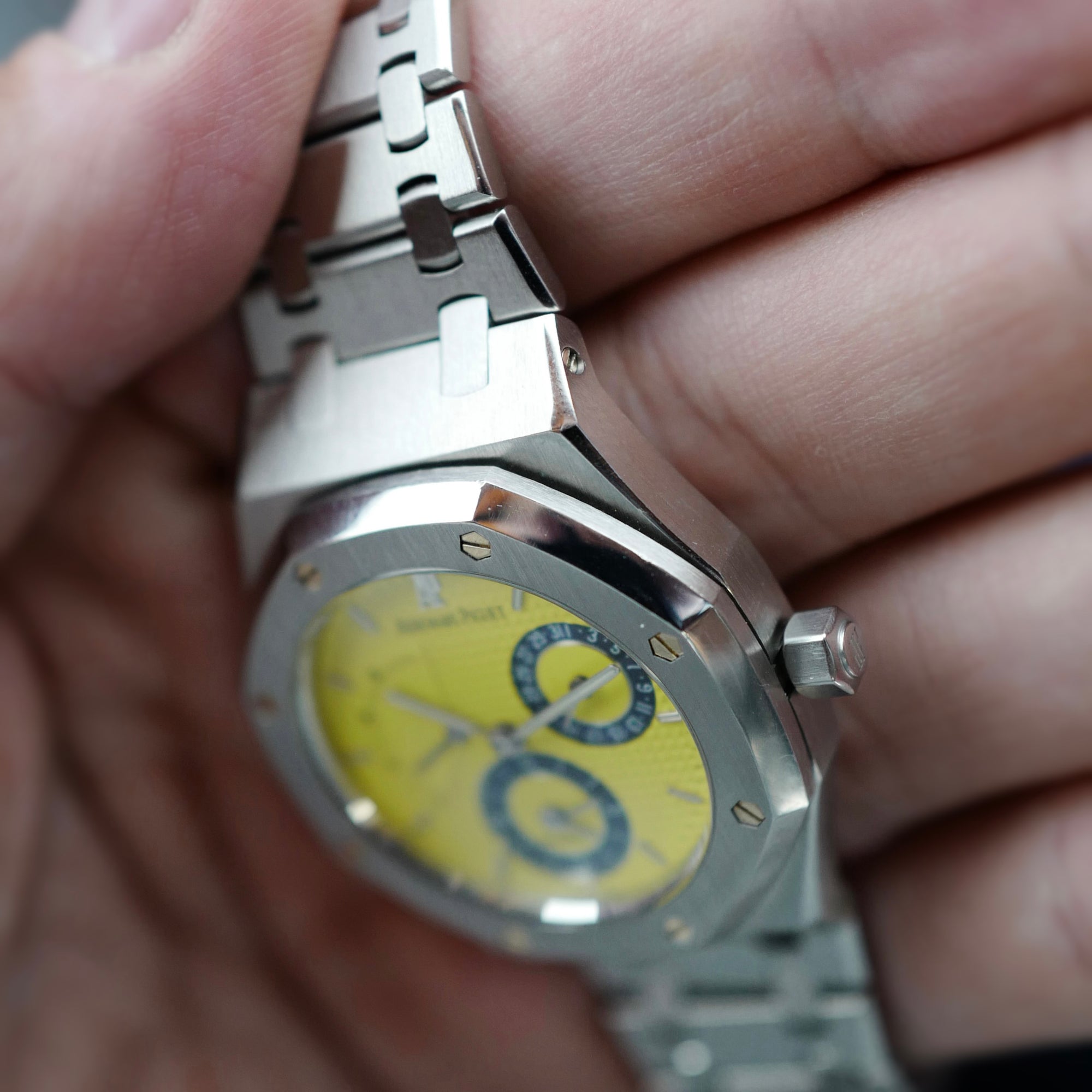 Audemars Piguet Royal Oak Dual Time Watch Ref. 25730 with Bright Yellow Dial