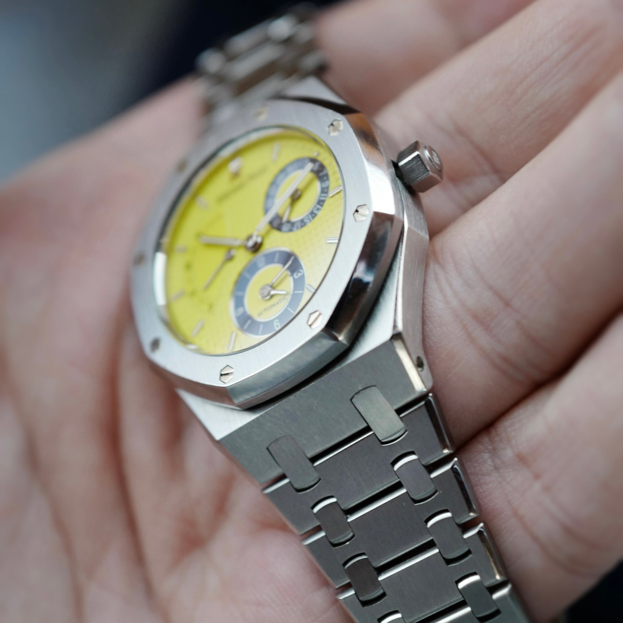 Audemars Piguet Royal Oak Dual Time Watch Ref. 25730 with Bright Yellow Dial