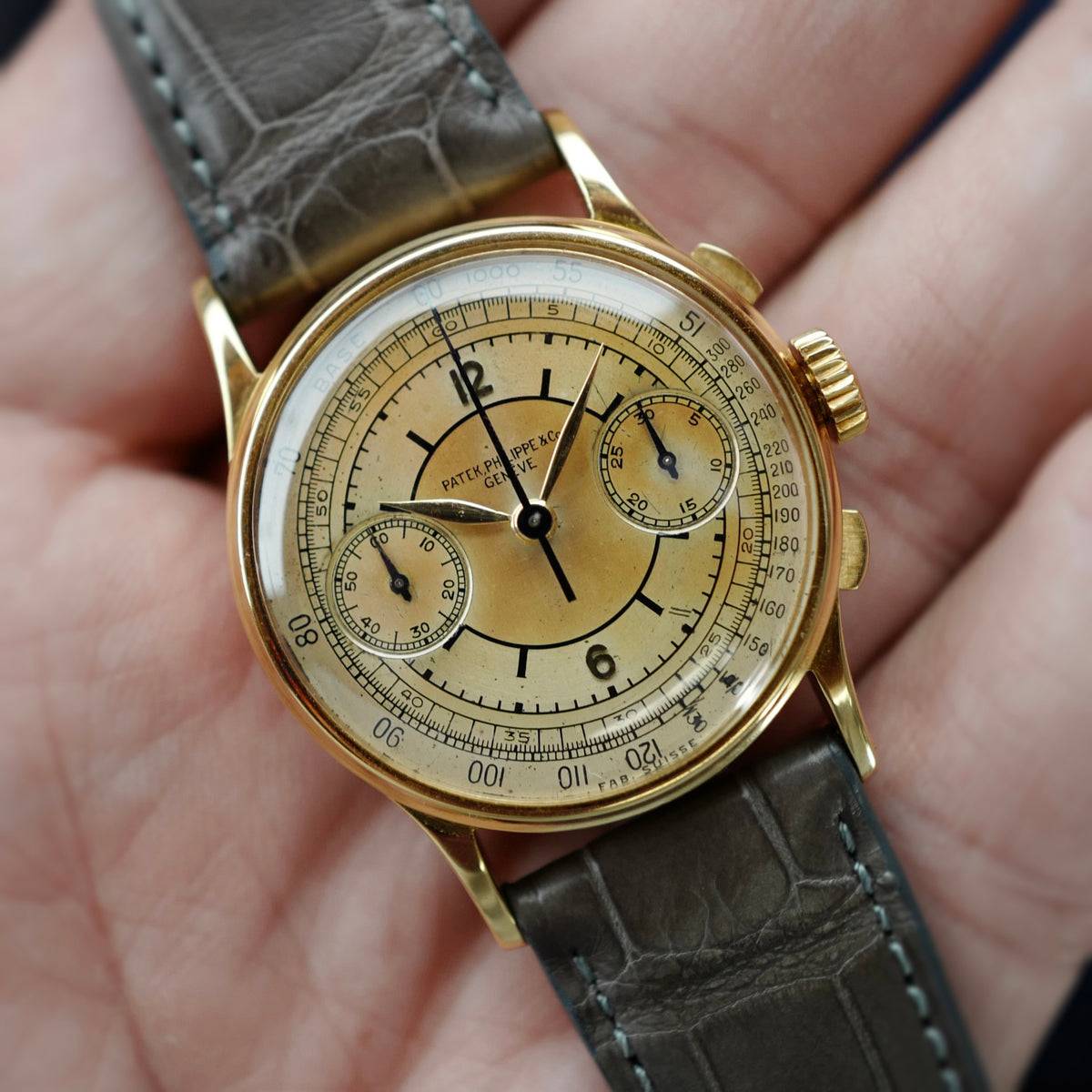 Patek Philippe Yellow Gold Chronograph Ref. 130 with Tropical Sector Dial
