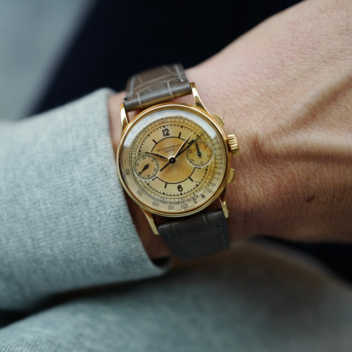 Patek Philippe Yellow Gold Chronograph Ref. 130 with Tropical Sector Dial