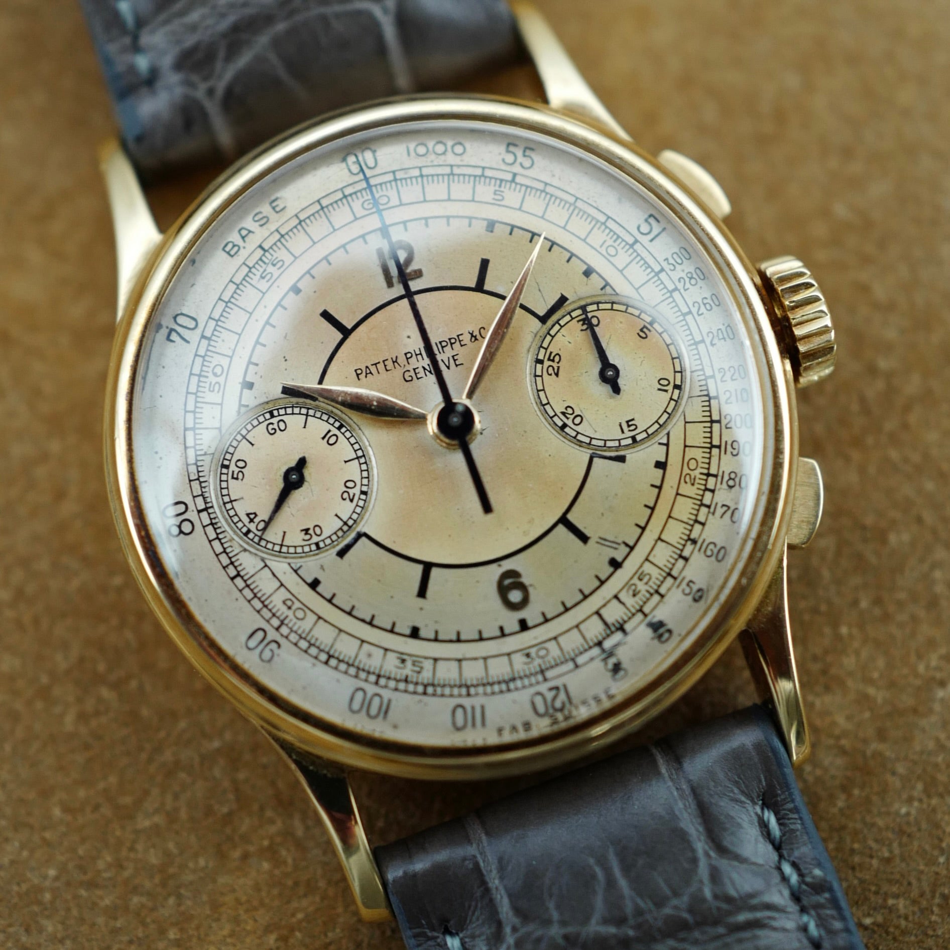 Patek Philippe Yellow Gold Chronograph Ref. 130 with Tropical Sector Dial