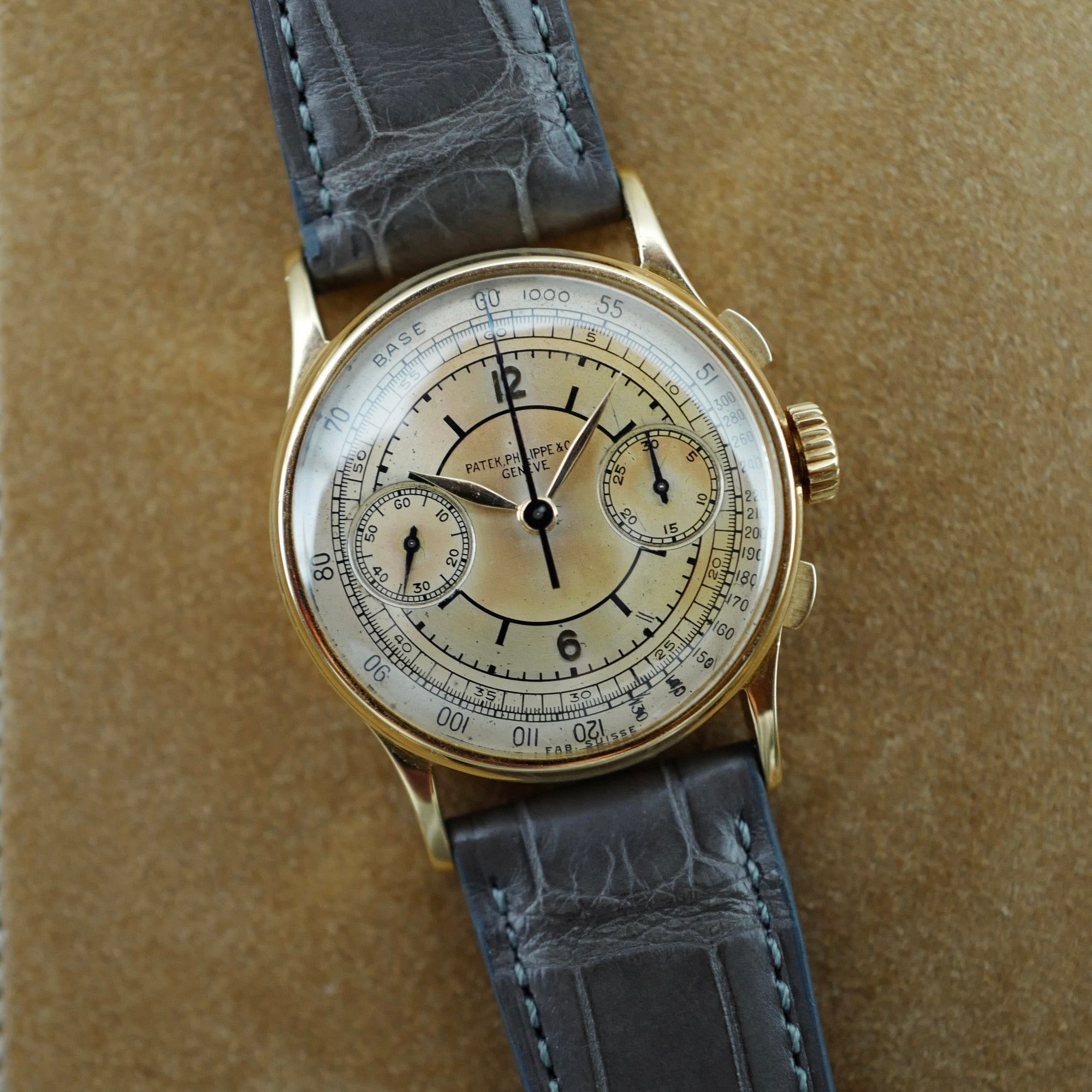 Patek Philippe Yellow Gold Chronograph Ref. 130 with Tropical Sector Dial