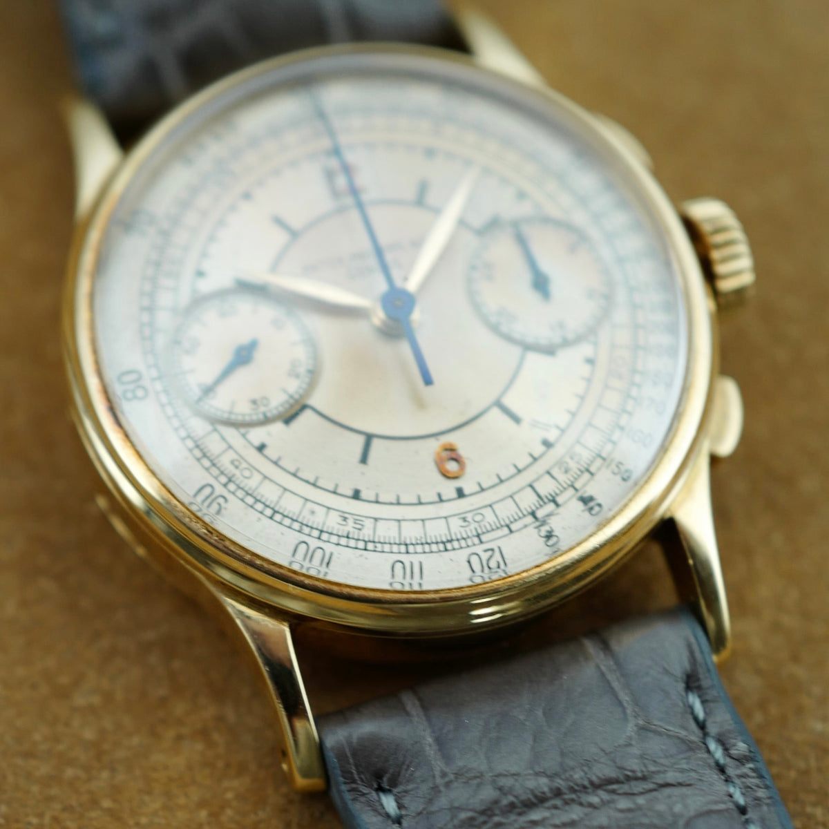 Patek Philippe Yellow Gold Chronograph Ref. 130 with Tropical Sector Dial