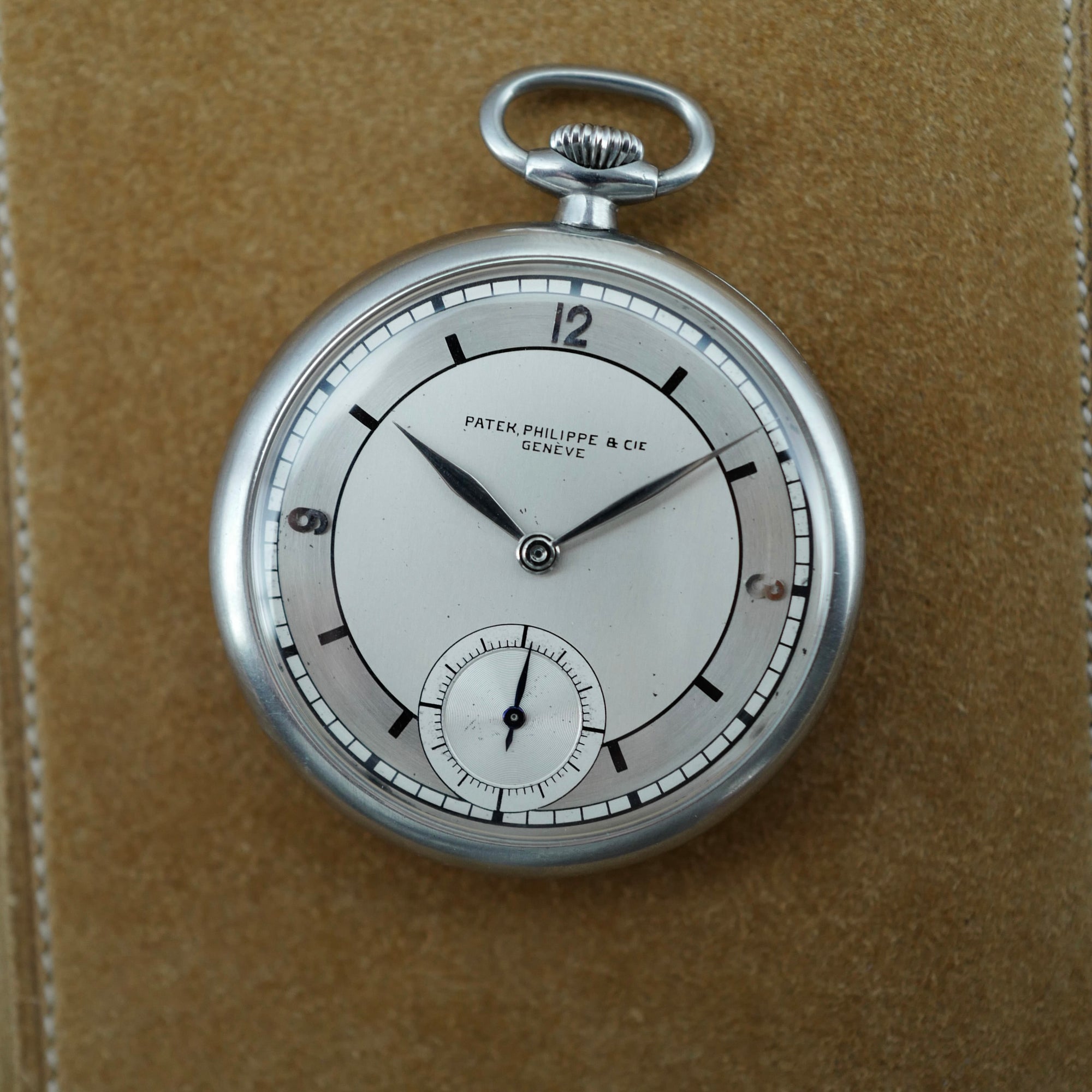 Patek Philippe Steel Sector Dial Pocket Watch, Circa 1921 (New Arrival)