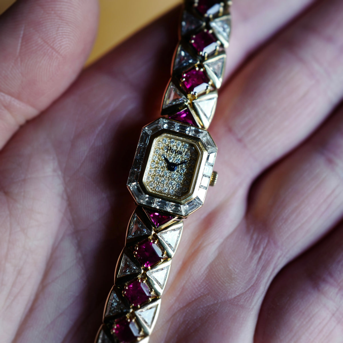 Piaget Yellow Gold Diamond and Ruby Bracelet Watch Ref. 49141