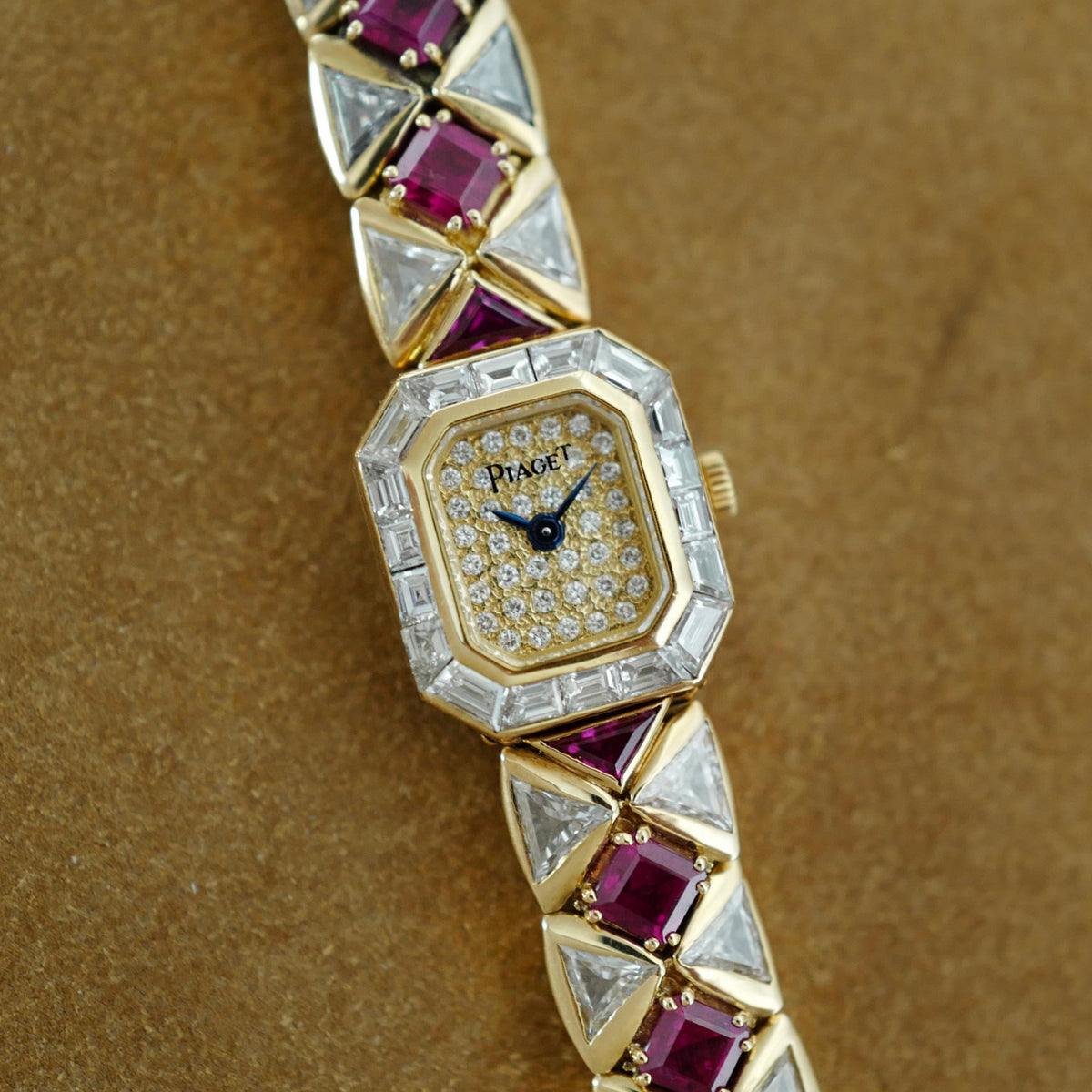 Piaget Yellow Gold Diamond and Ruby Bracelet Watch Ref. 49141