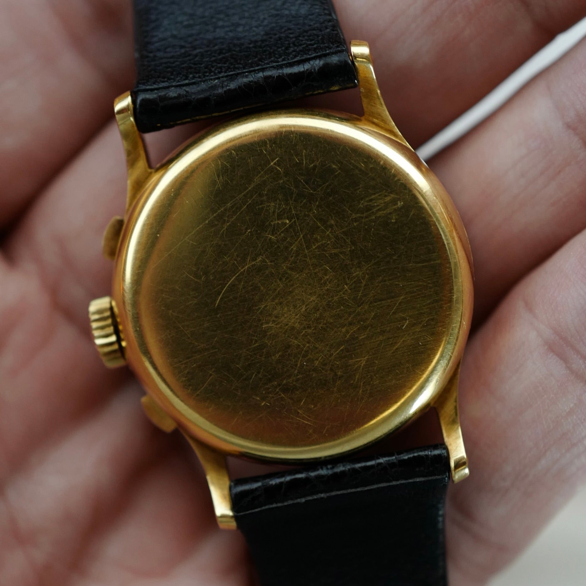 Patek Philippe Yellow Gold Chronograph Hausmann &amp; Co. Rose Dial Watch Ref. 533