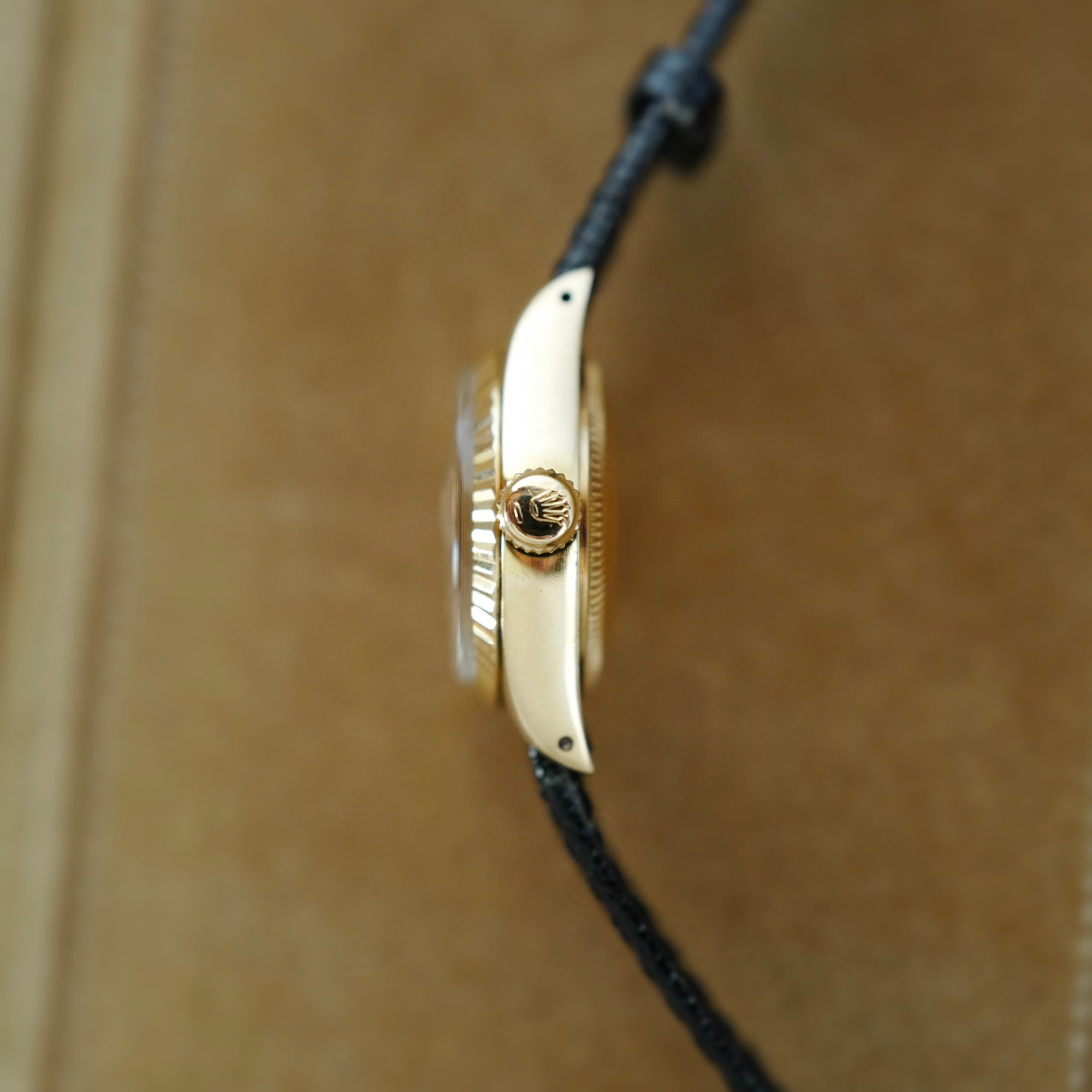 Rolex Yellow Gold Oyster Perpetual Datejust Ref. 6917 with Peach Stella Dial and Original Warranty (New Arrival)