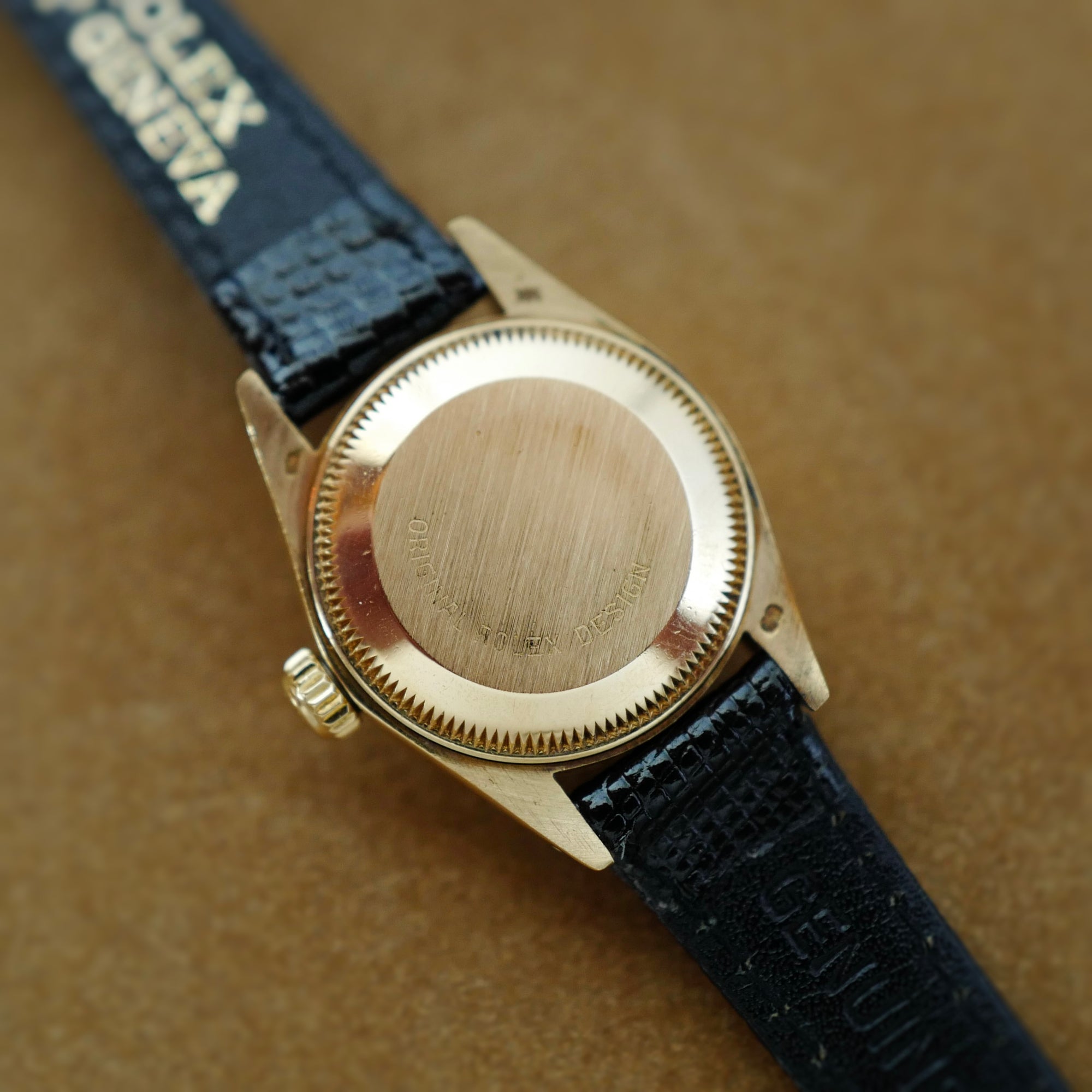 Rolex Yellow Gold Oyster Perpetual Datejust Ref. 6917 with Peach Stella Dial and Original Warranty (New Arrival)