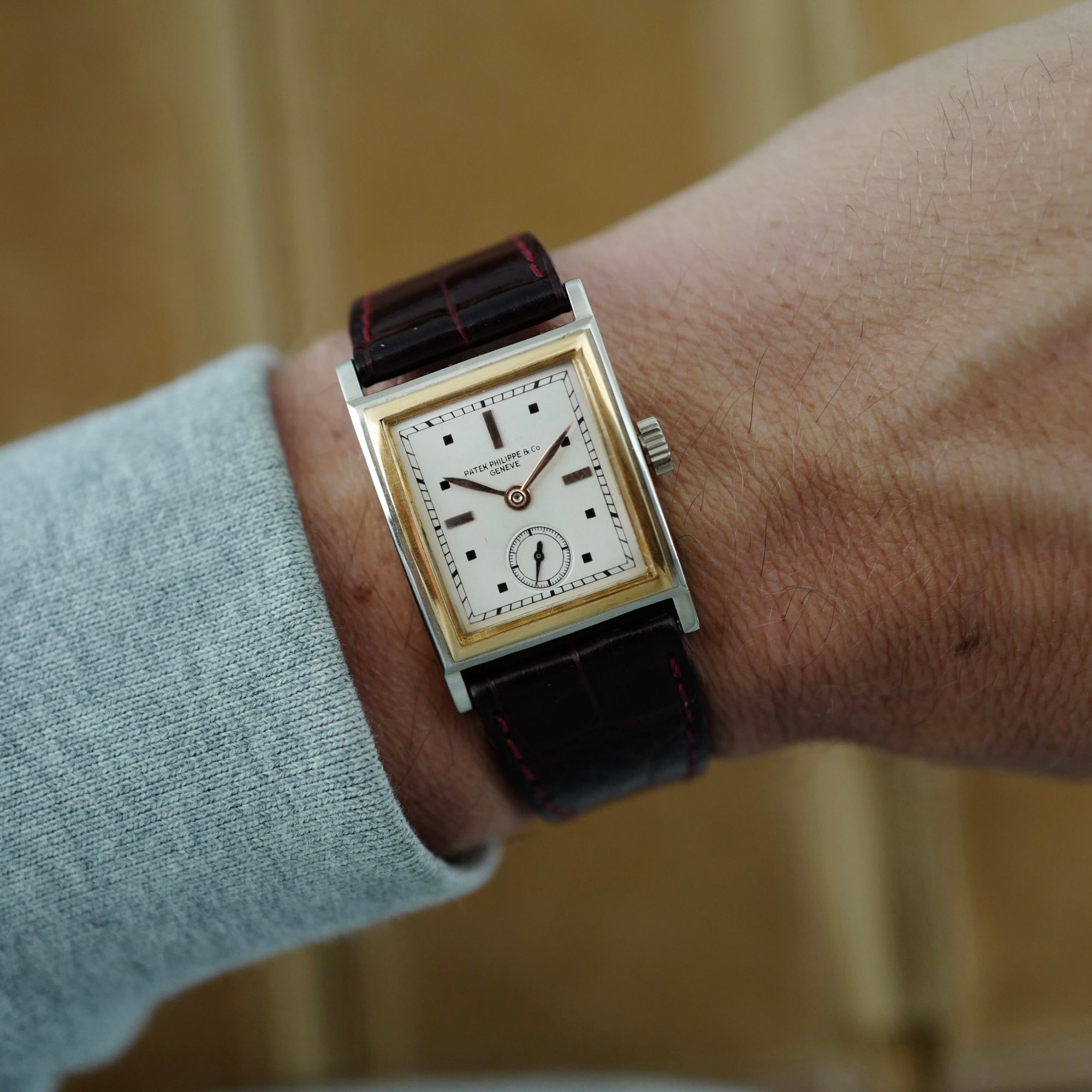 Patek Philippe White Gold &amp; Yellow Gold Rectangular Watch