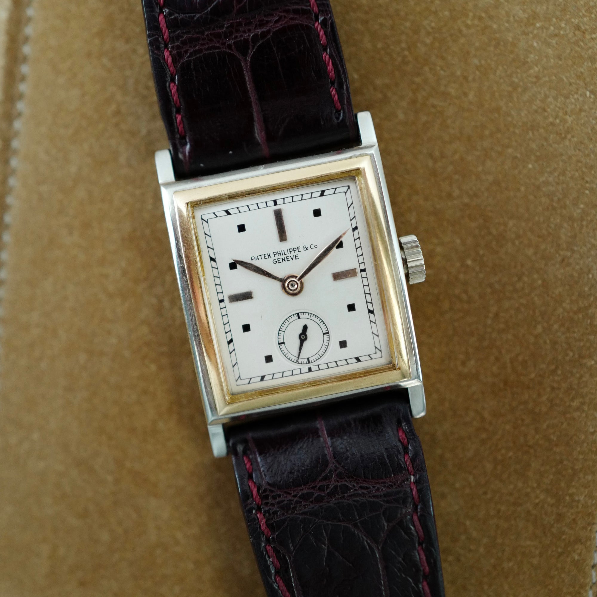 Patek Philippe White Gold &amp; Yellow Gold Rectangular Watch