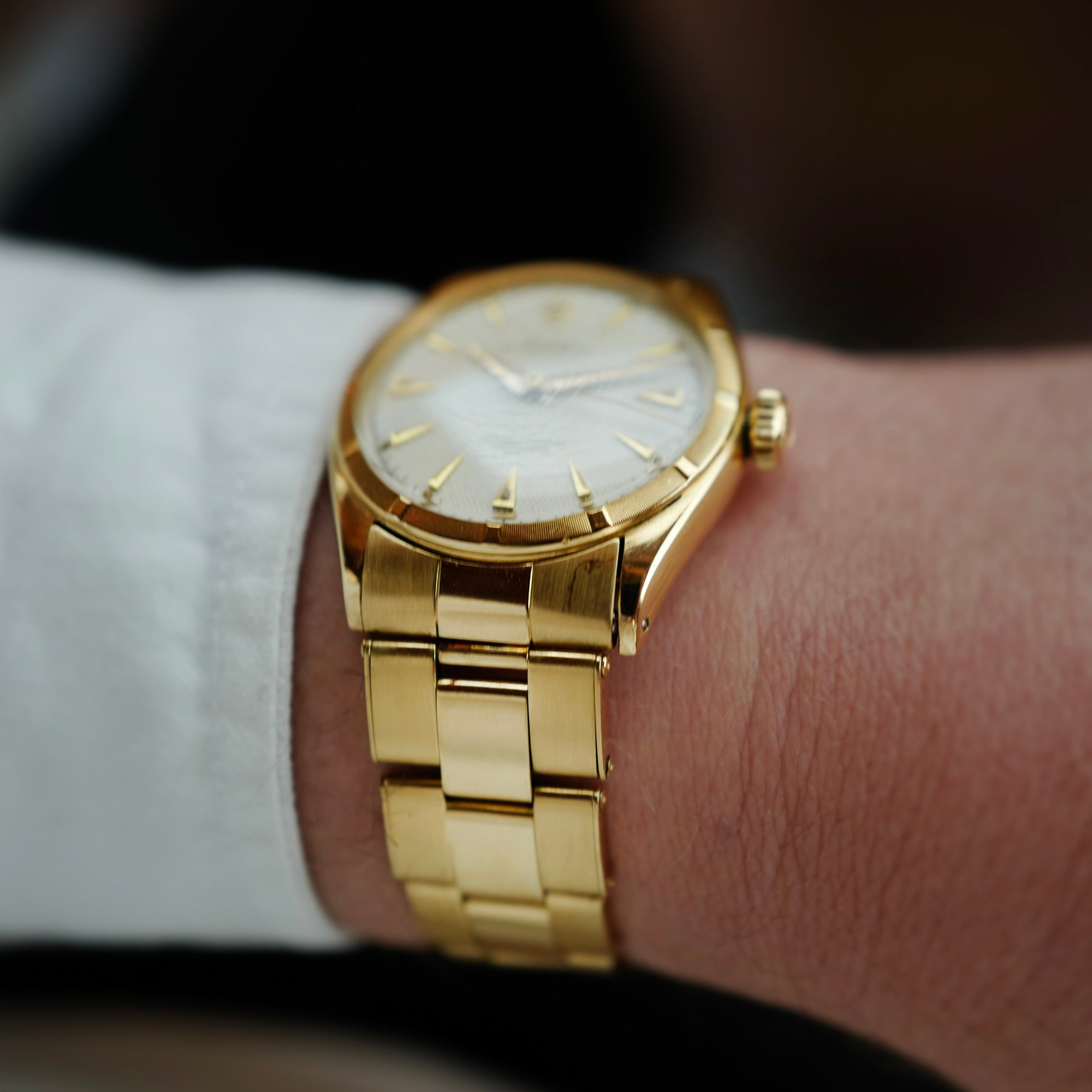Rolex Yellow Gold Oyster Perpetual Honeycomb Watch Ref. 6085 (New Arrival)