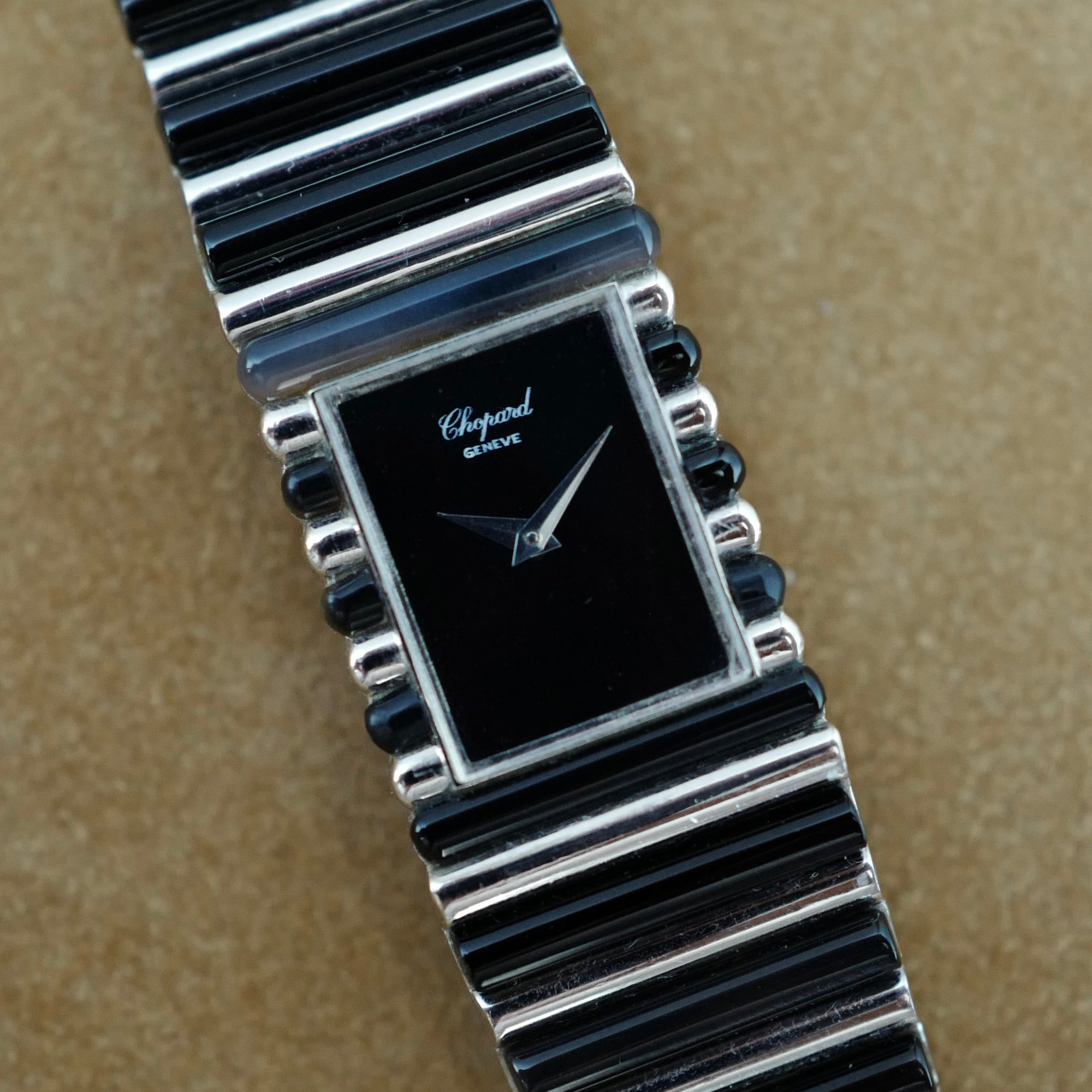 Chopard White Gold Onyx Mechanical Bracelet Watch
