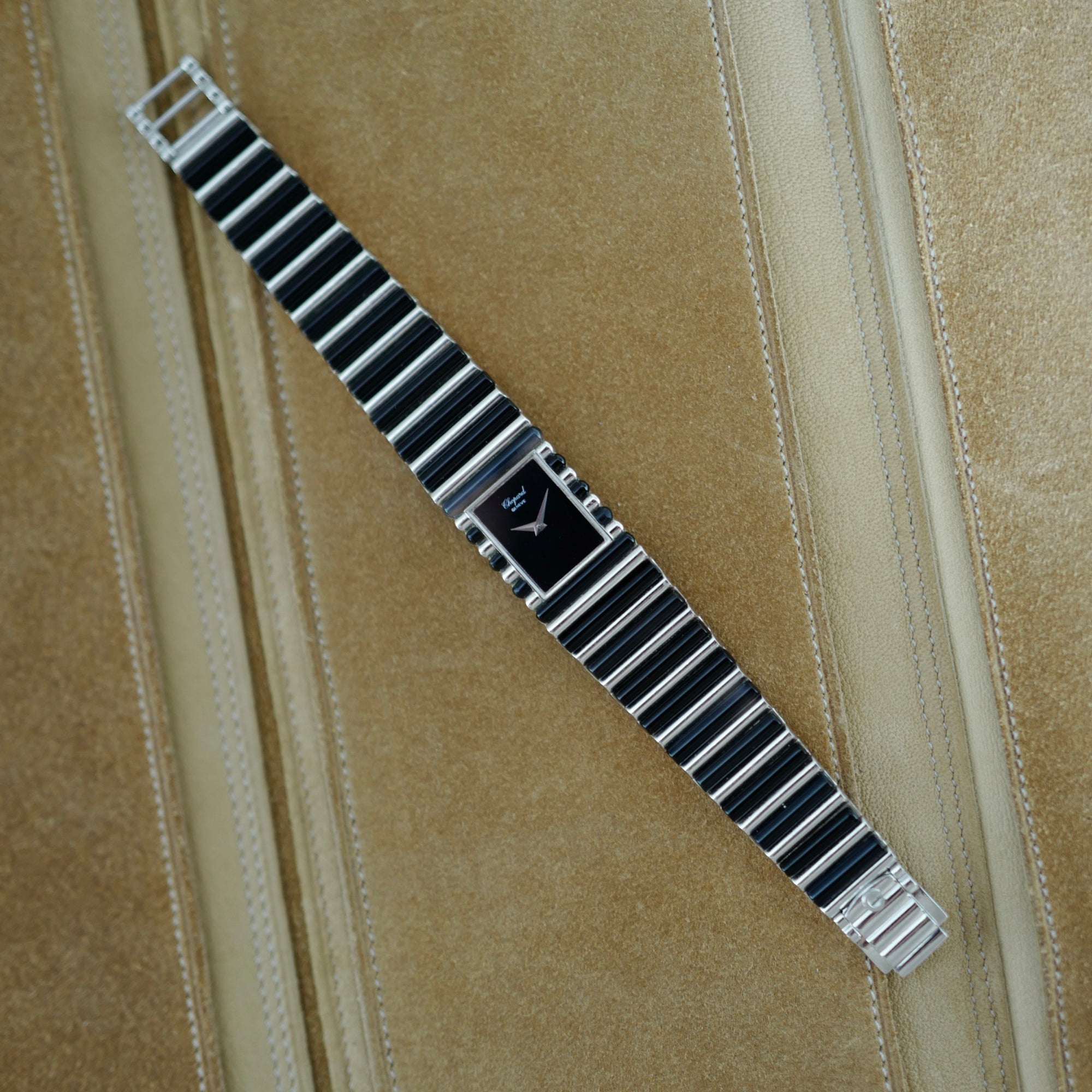 Chopard White Gold Onyx Mechanical Bracelet Watch