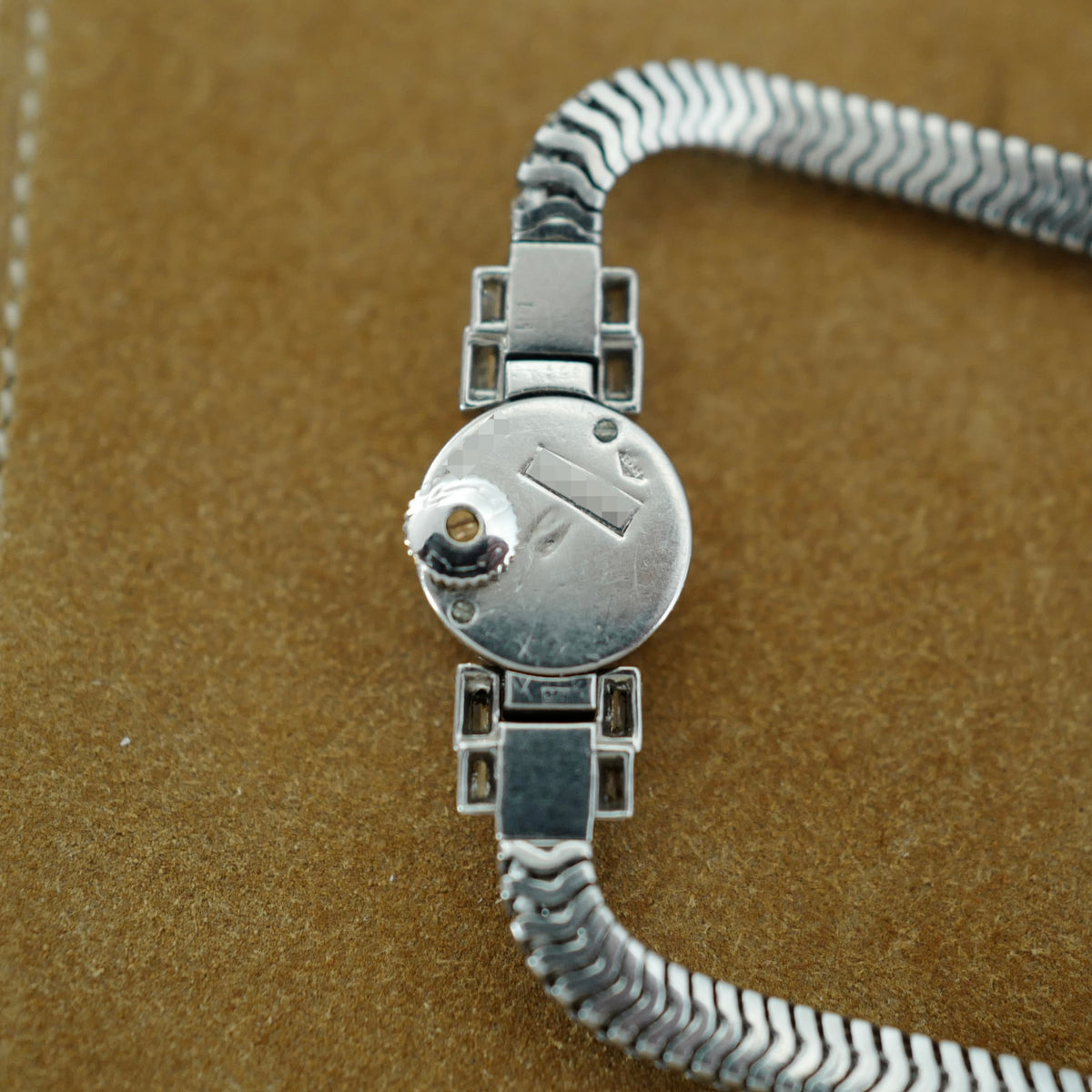 Cartier Platinum Diamond Bracelet Watch with Sector Dial