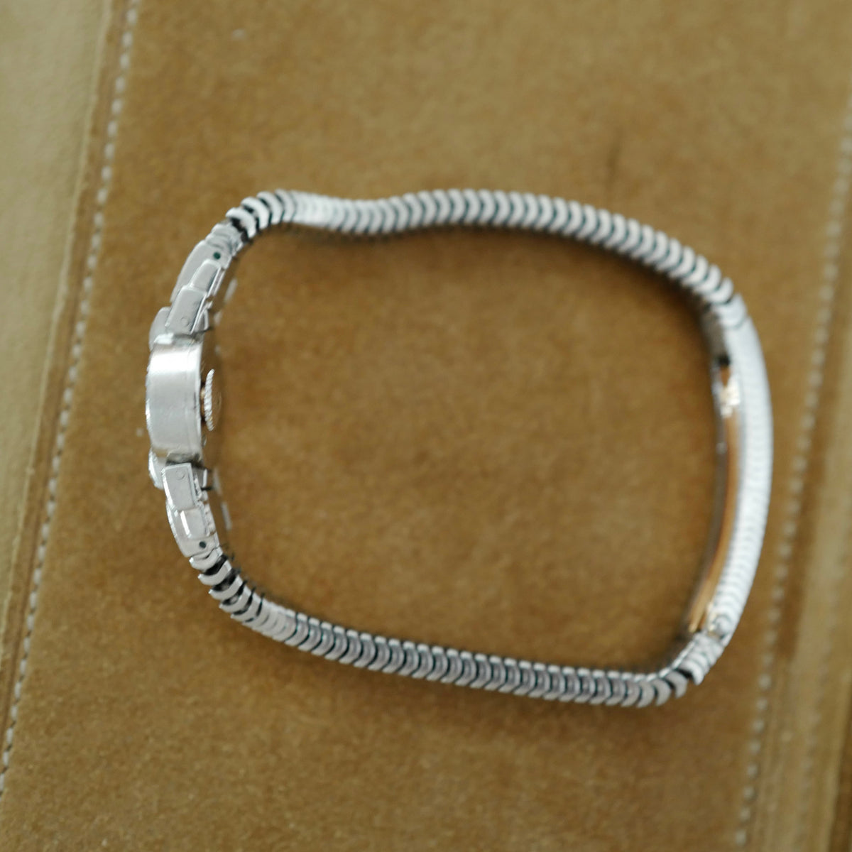 Cartier Platinum Diamond Bracelet Watch with Sector Dial