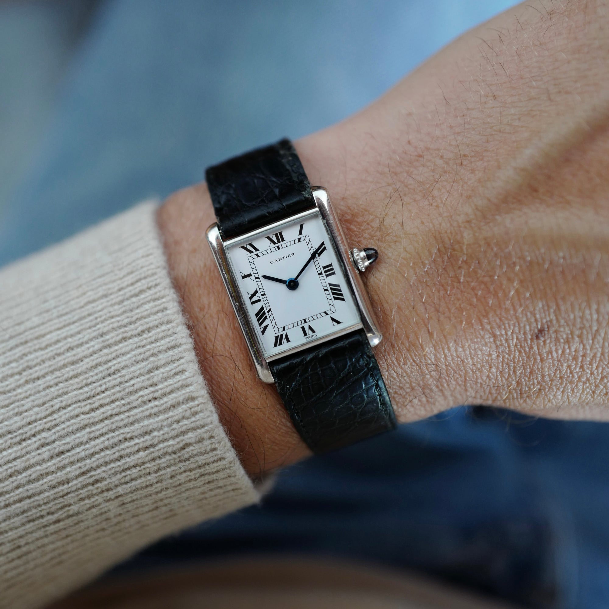 Cartier Platinum Tank Louis Extra-Flat Watch (New Arrival)