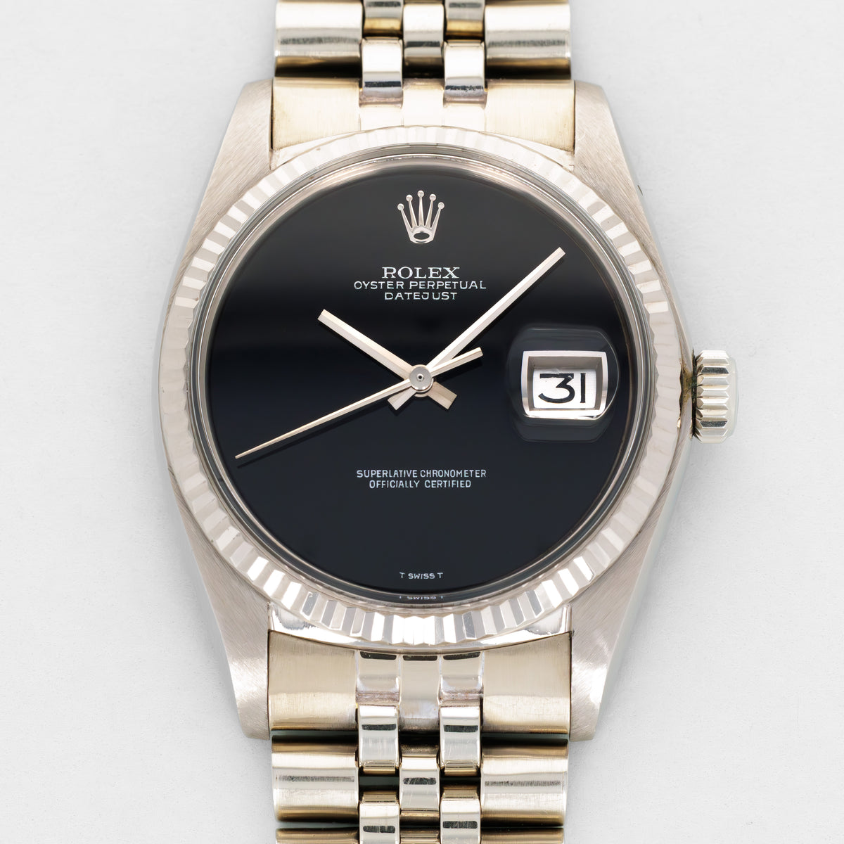 Rolex White Gold Onyx Datejust Ref. 1601 One of Five Known Examples