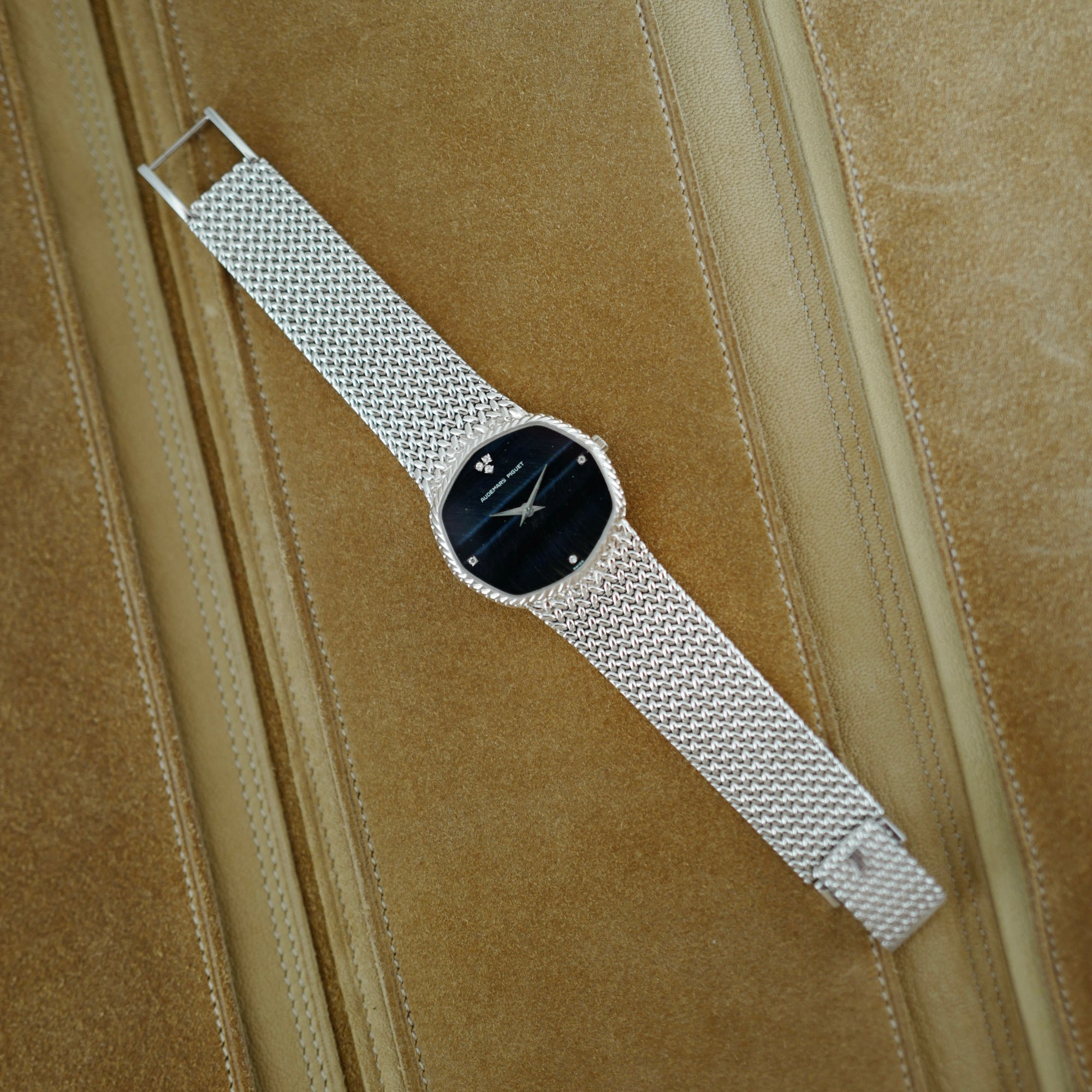 Audemard Piguet Octagon White Gold Bracelet Watch (New Arrival)