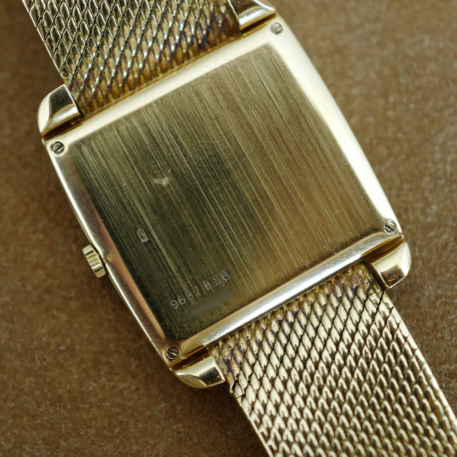 Piaget Yellow Gold Textured Bracelet Watch with Enamel Markers (New Arrival)
