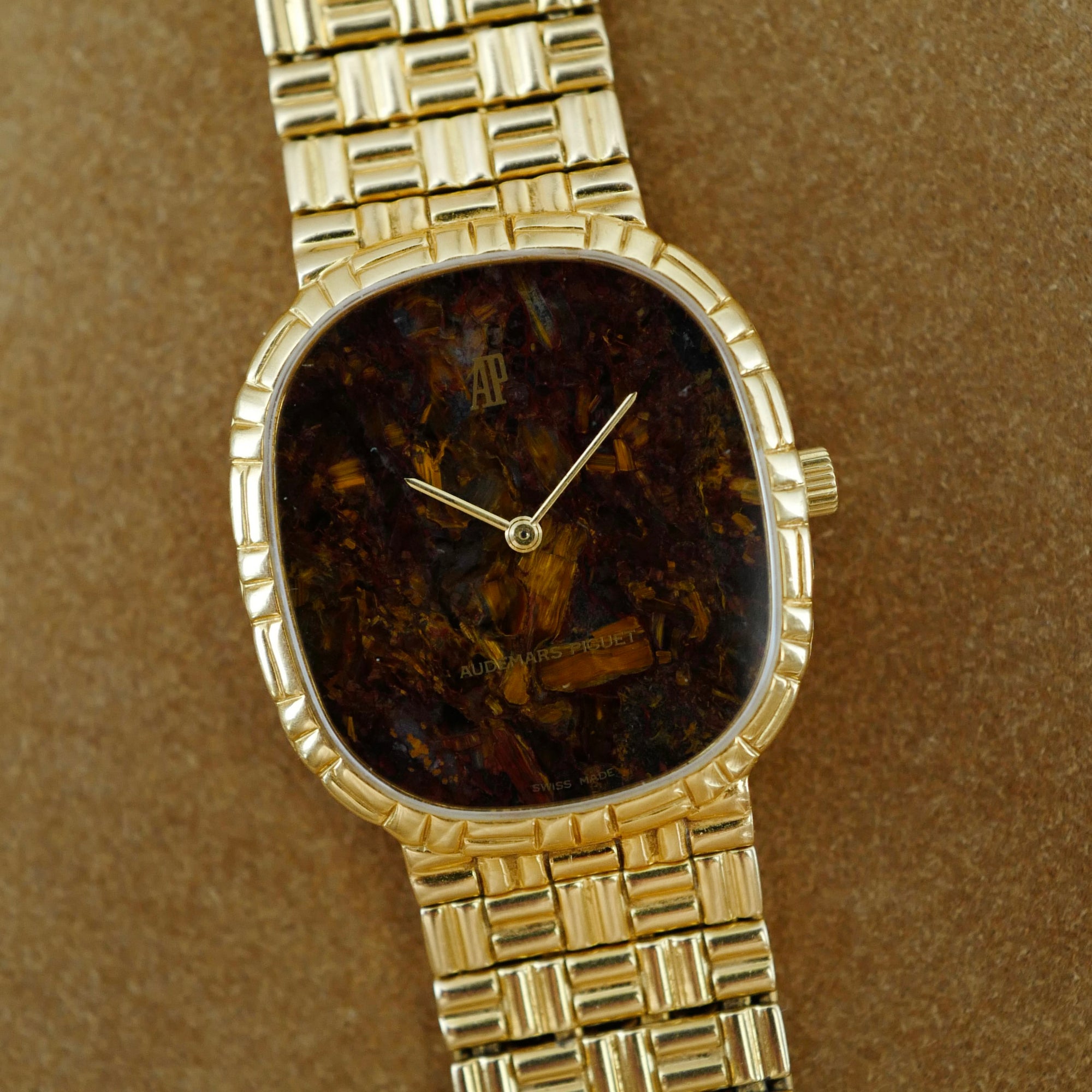 Audemars Piguet Yellow Gold Pietersite Stone Dial Watch Ref. 4647