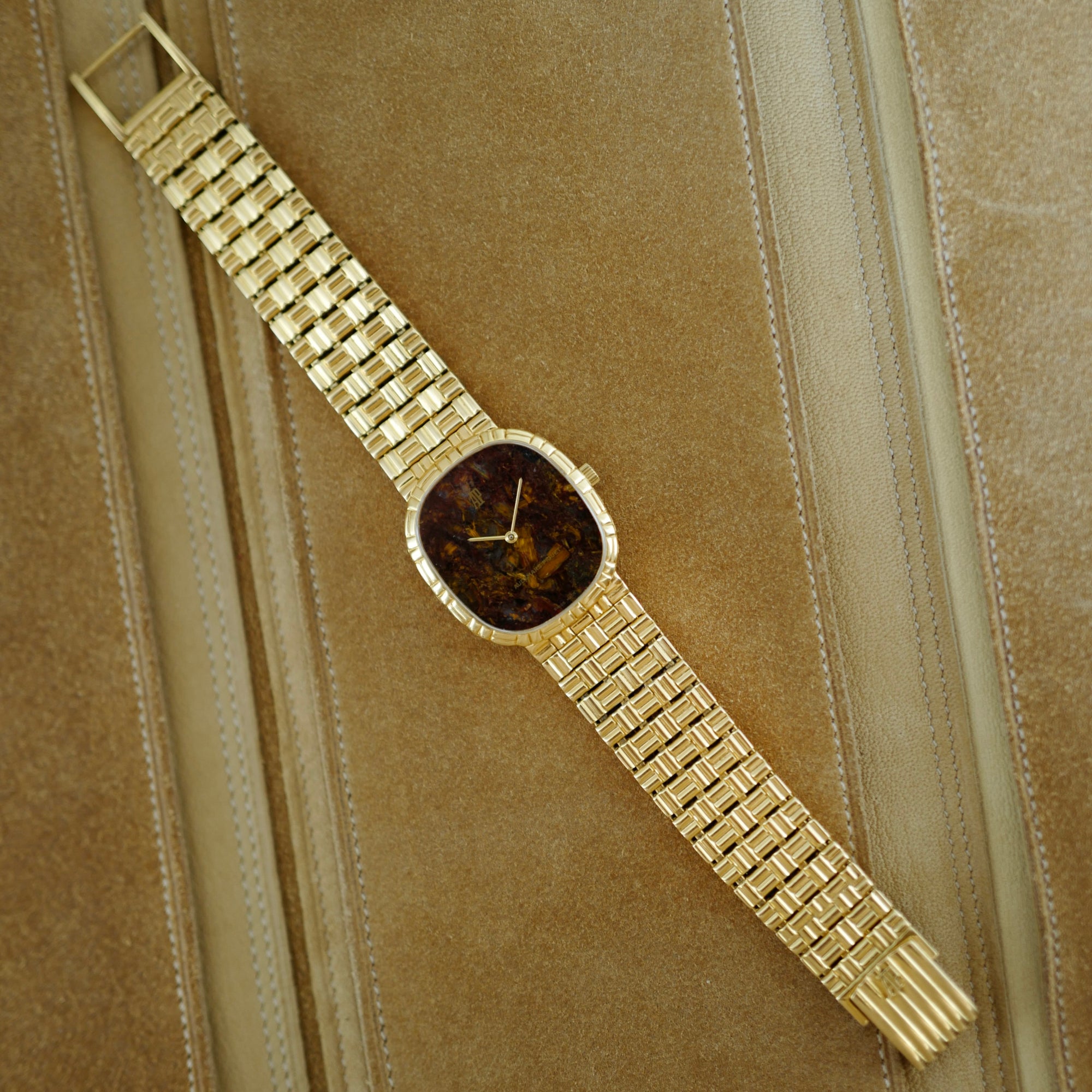 Audemars Piguet Yellow Gold Pietersite Stone Dial Watch Ref. 4647