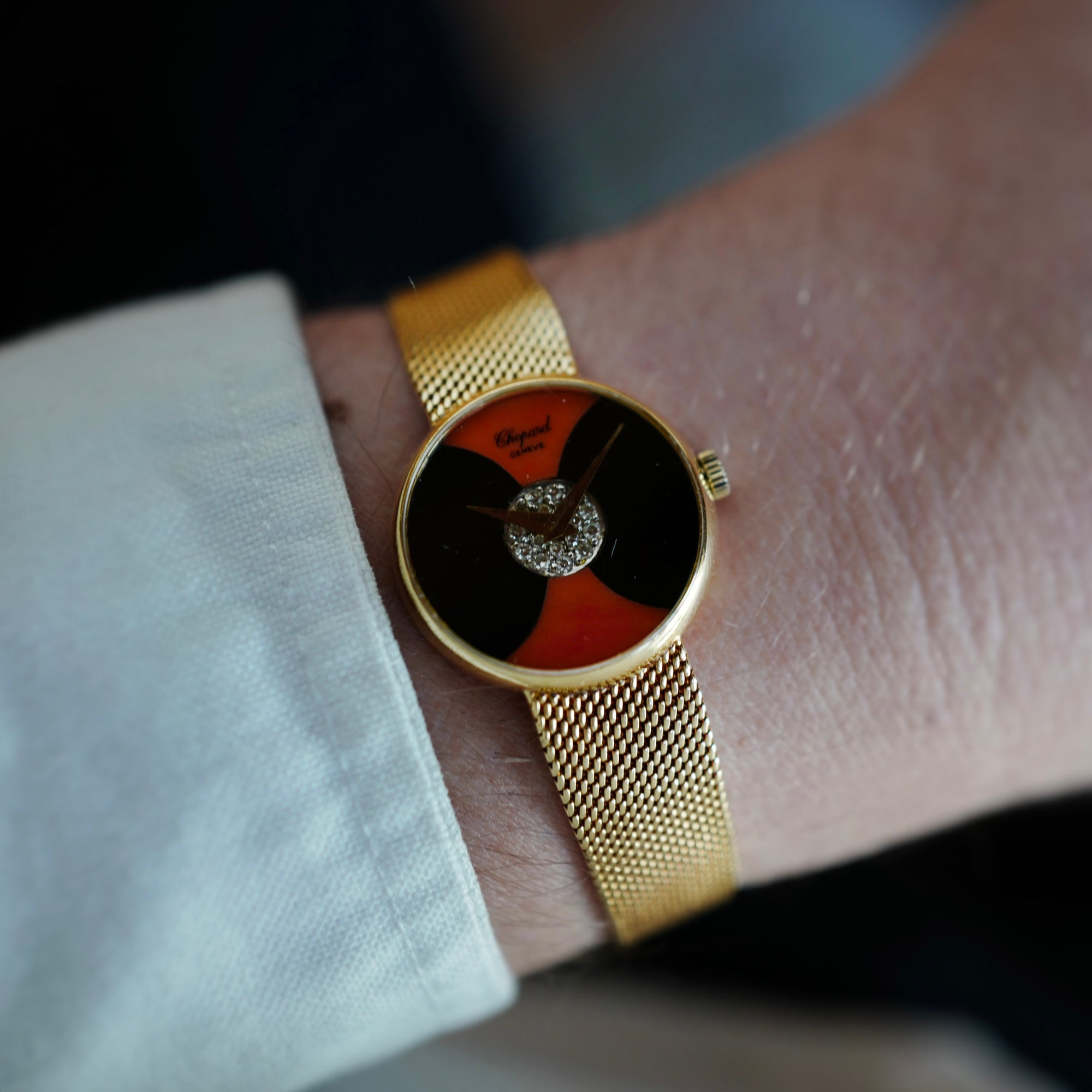 Chopard Yellow Gold Onyx &amp; Coral Watch