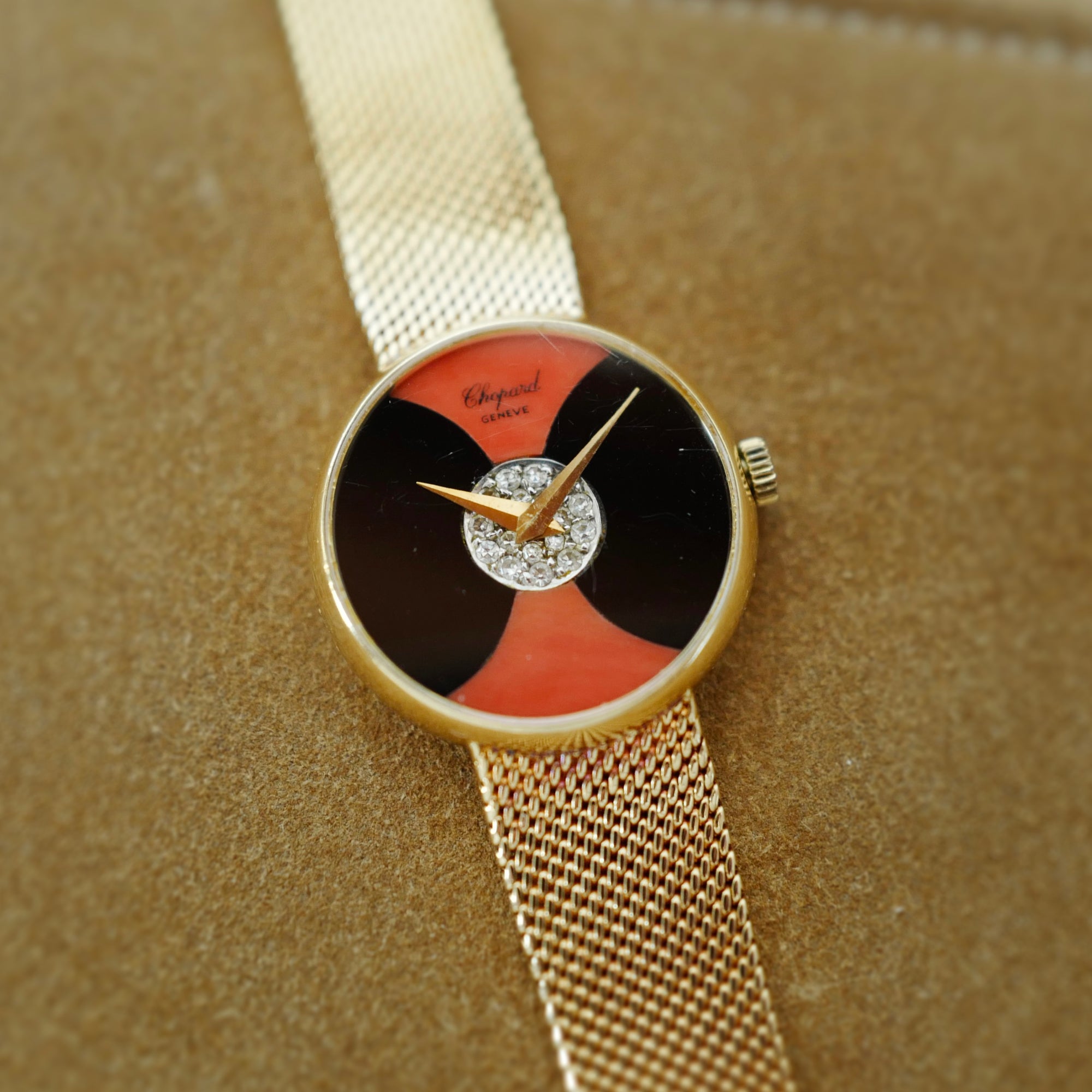 Chopard Yellow Gold Onyx &amp; Coral Watch