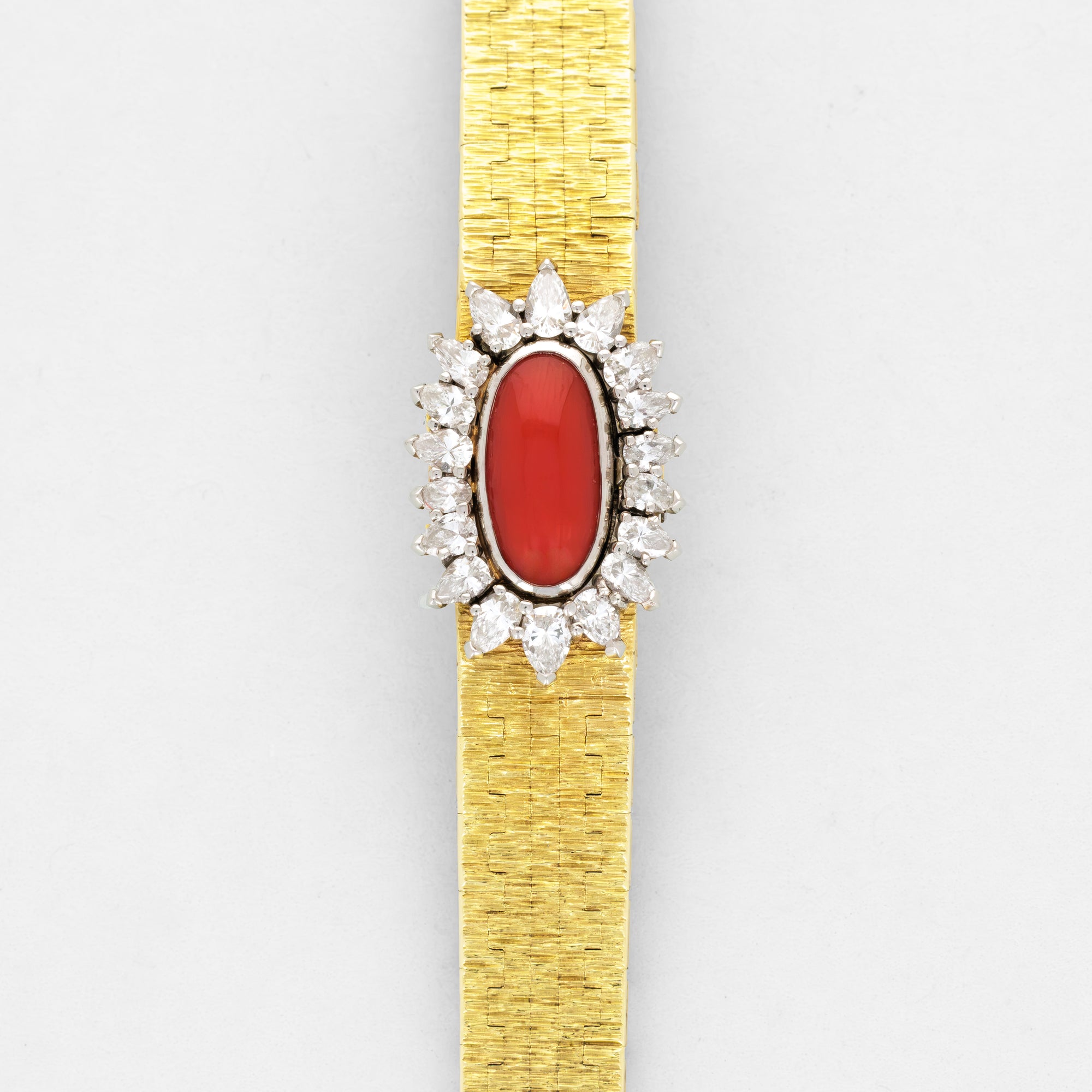 Piaget Yellow Gold Coral &amp; Diamond Cover Watch