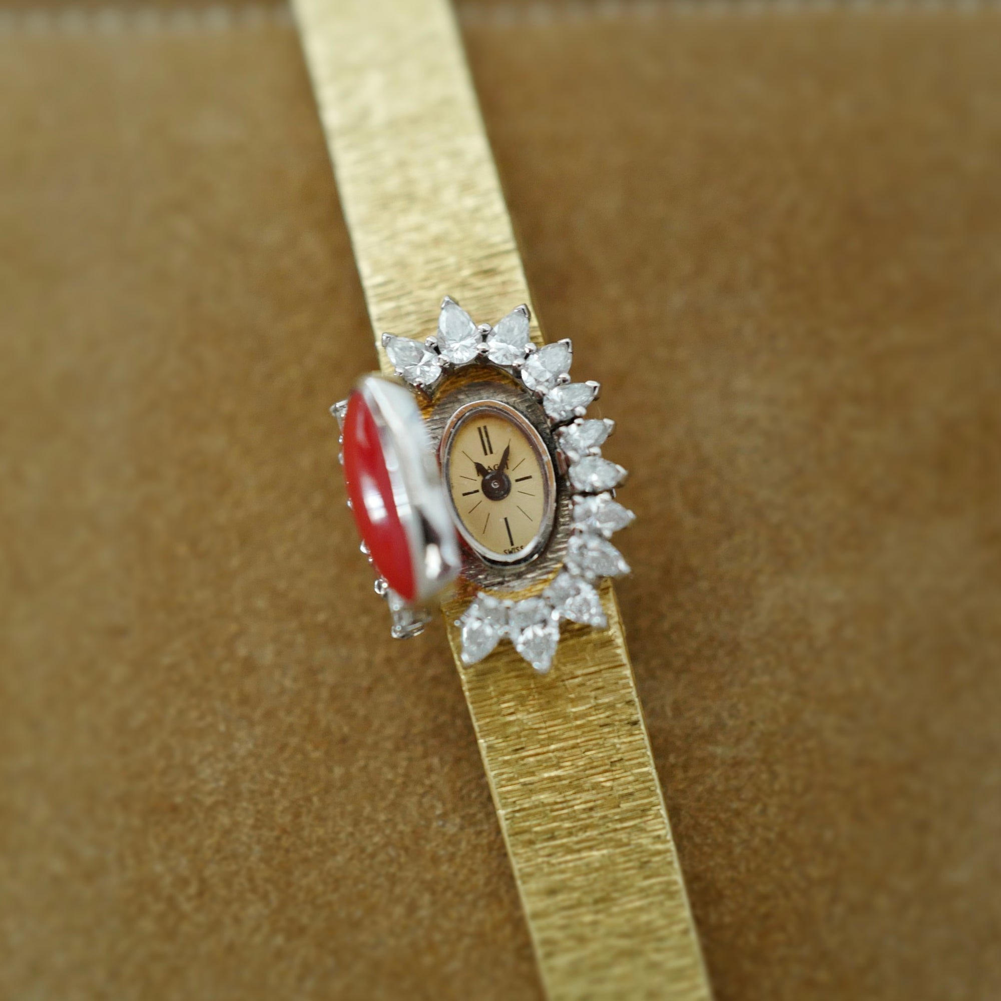 Piaget Yellow Gold Coral &amp; Diamond Cover Watch