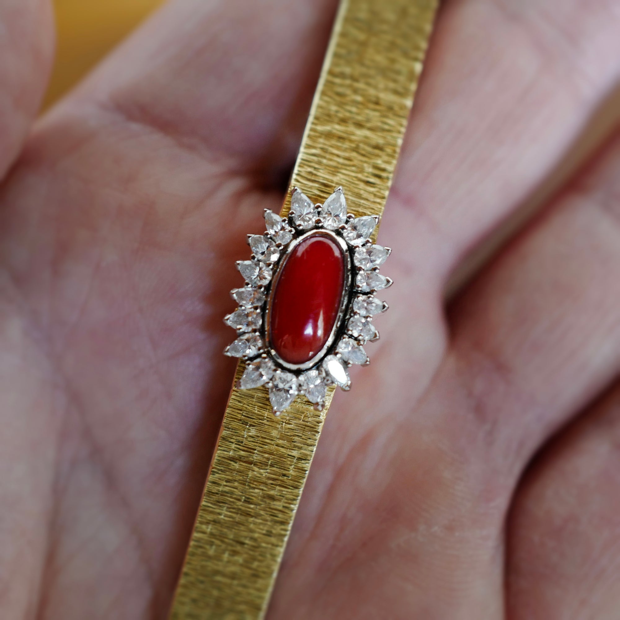 Piaget Yellow Gold Coral &amp; Diamond Cover Watch