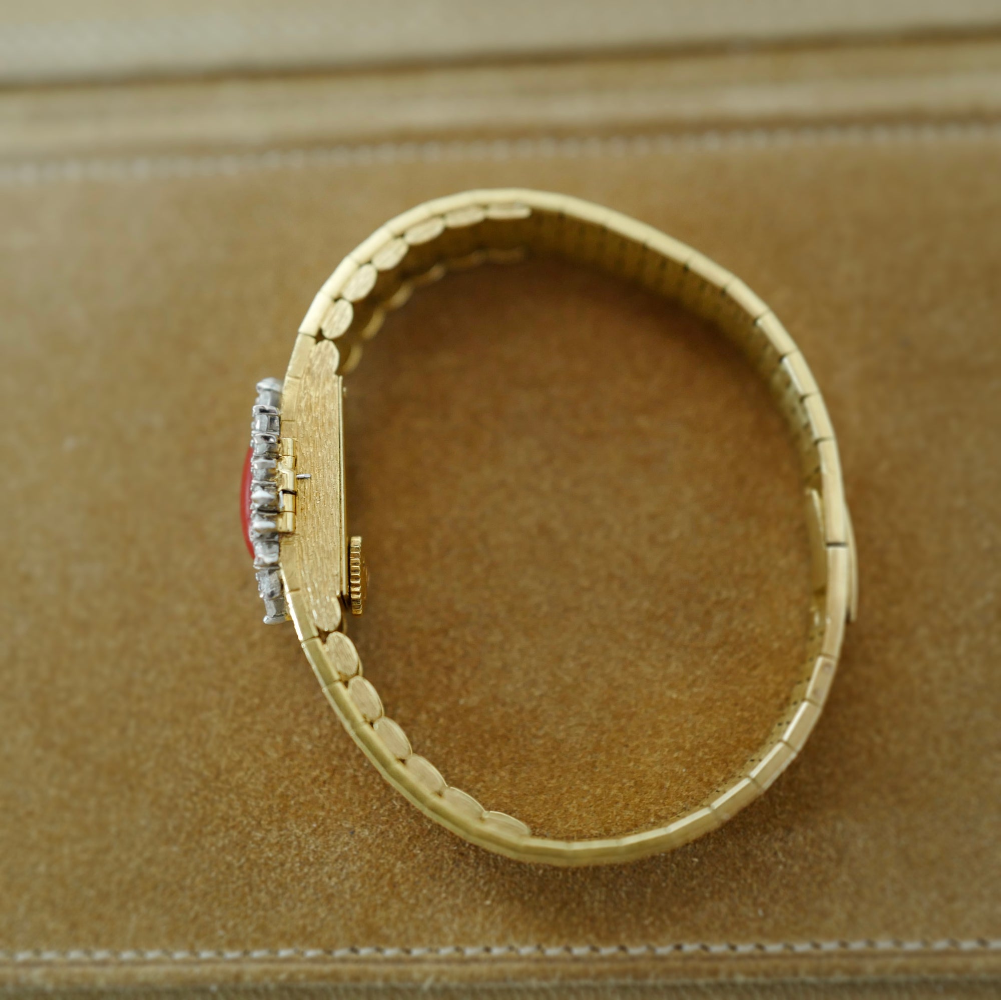 Piaget Yellow Gold Coral &amp; Diamond Cover Watch