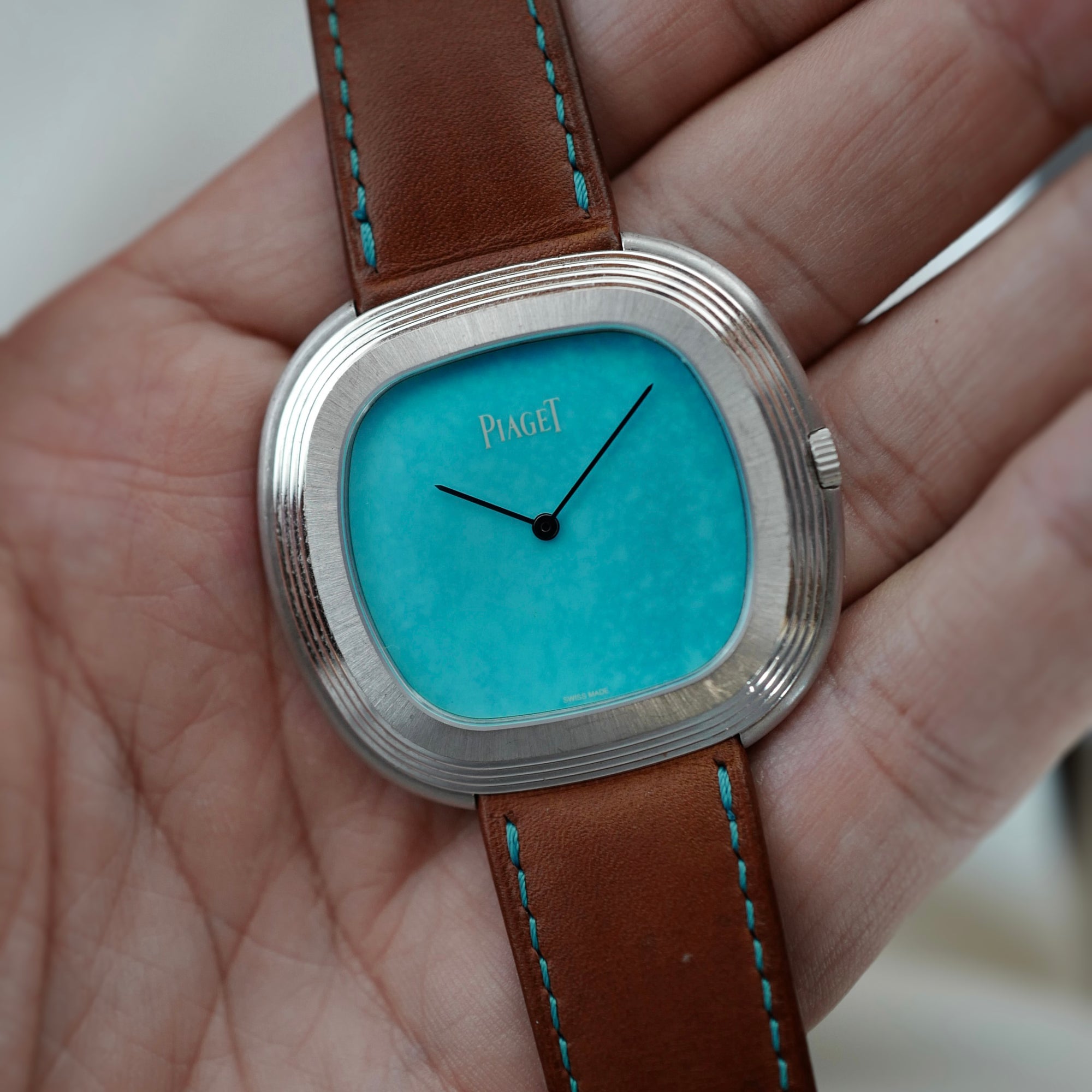 Piaget White Gold Andy Warhol Clou de Paris Turquoise Watch