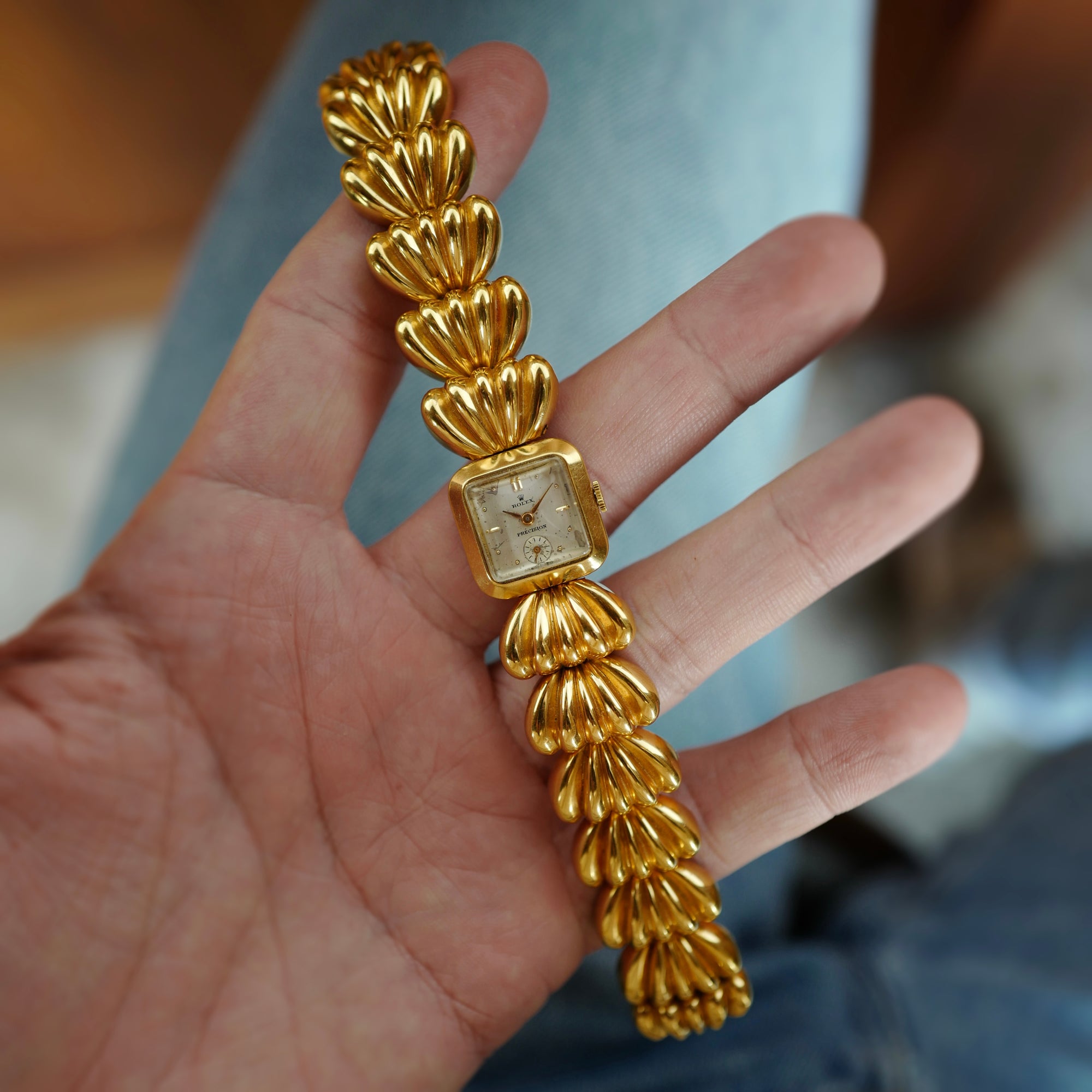 Rolex Yellow Gold Scalloped Watch (New Arrival)