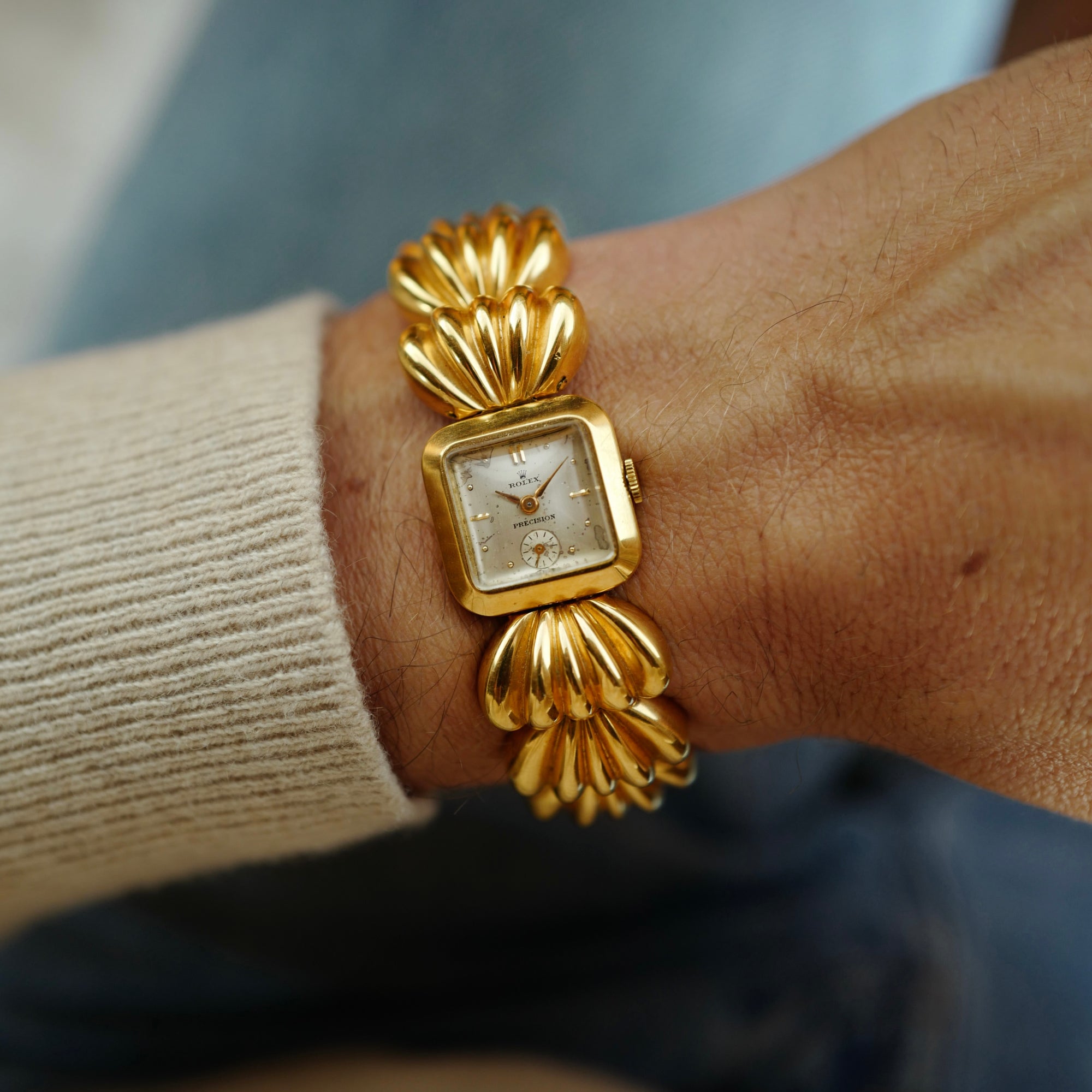 Rolex Yellow Gold Scalloped Watch (New Arrival)