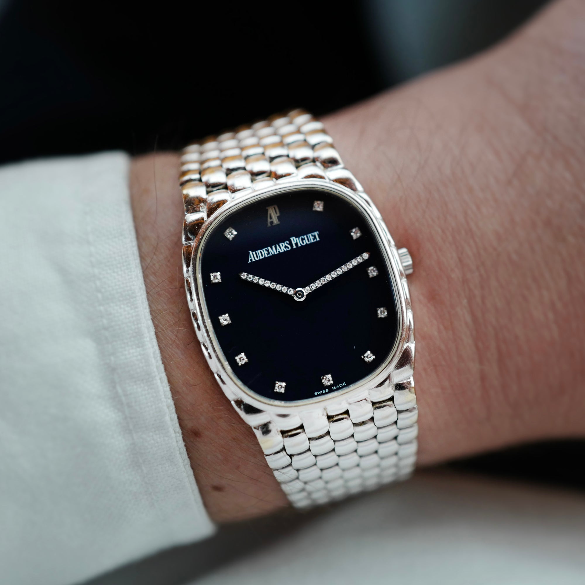 Audermars Piguet White Gold Cobra-style Bracelet Watch