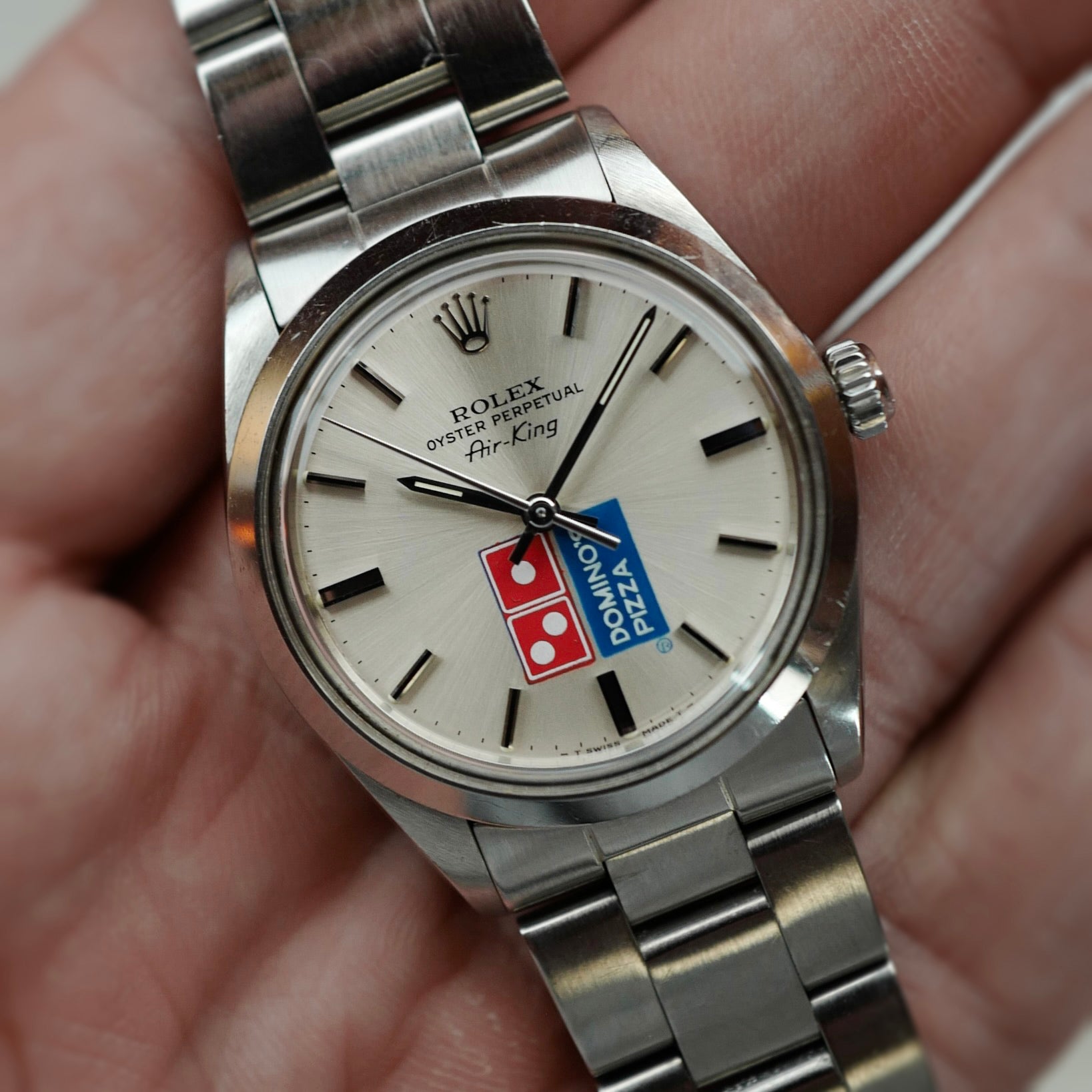 Rolex Steel Oyster Perpetual Air-King Ref. 5500 with Original Dominos Logo