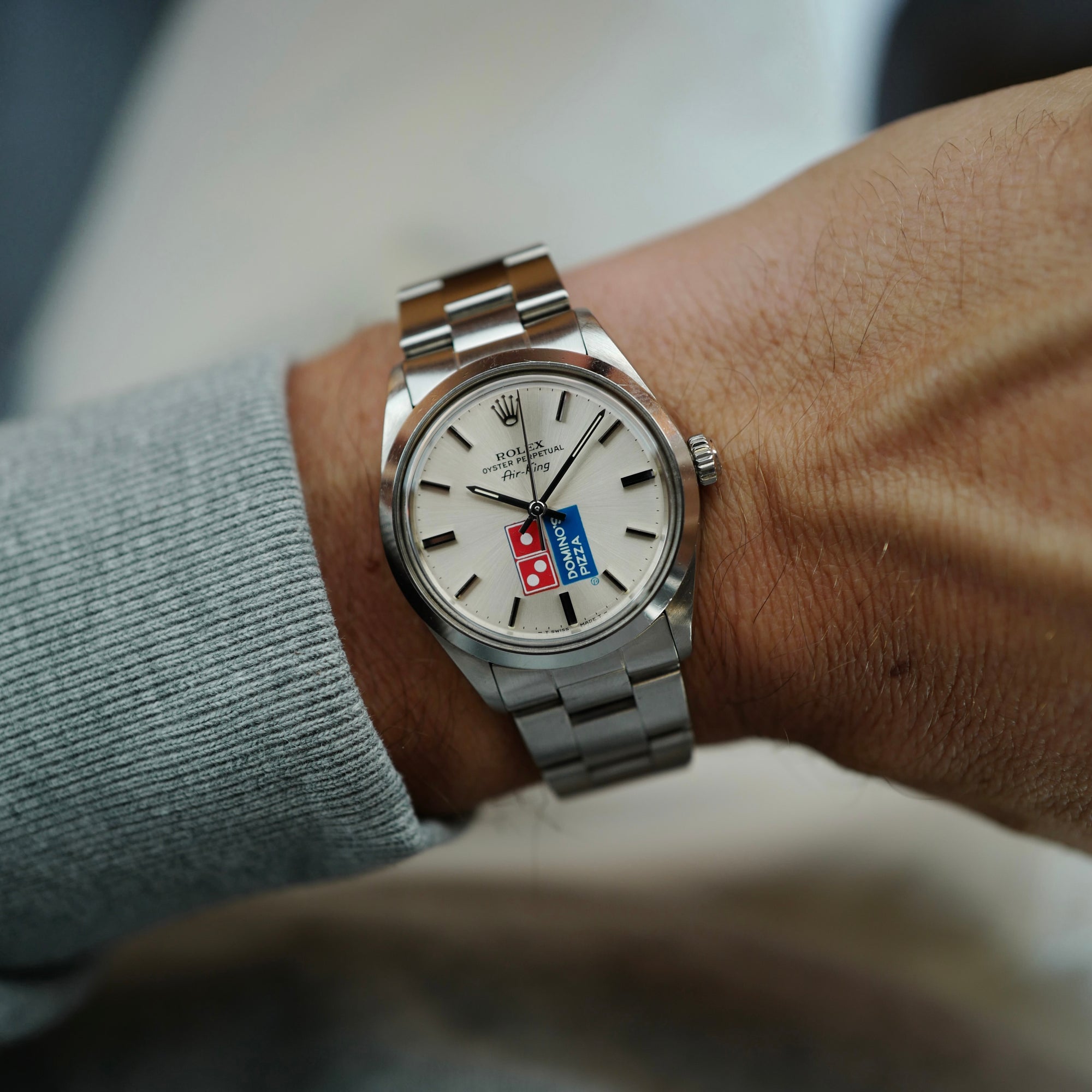 Rolex Steel Oyster Perpetual Air-King Ref. 5500 with Original Dominos Logo