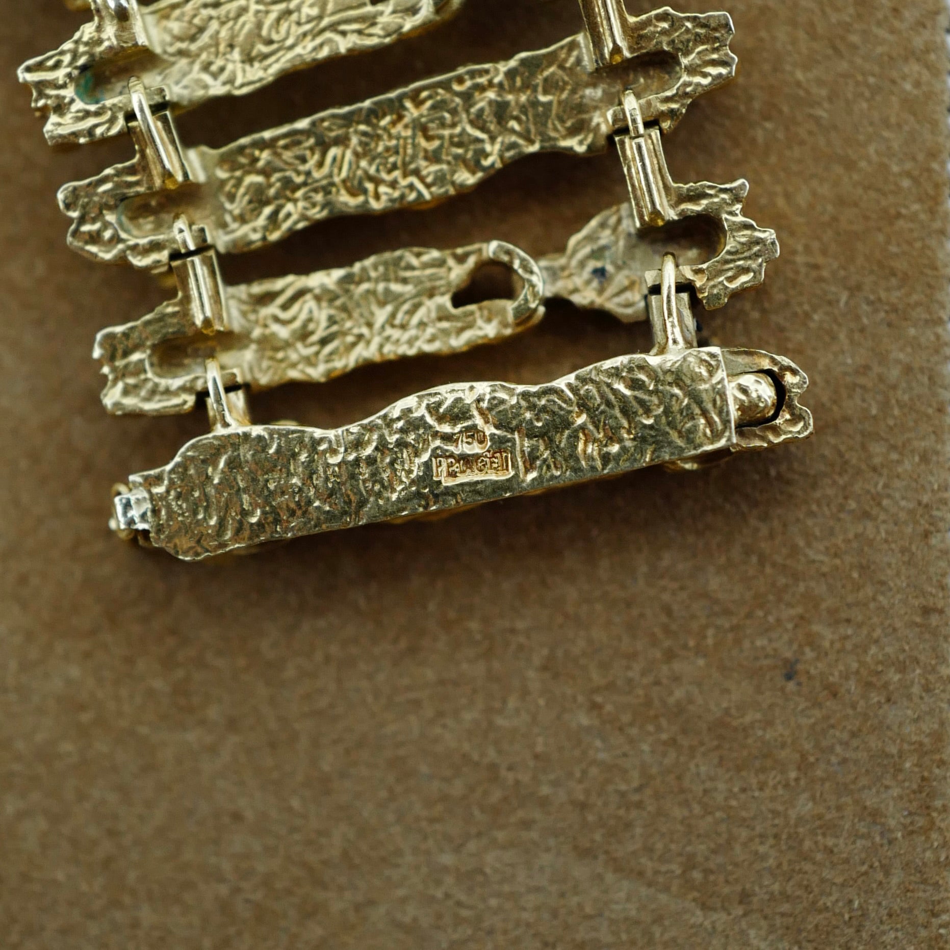 Piaget Yellow Gold Wood Bark Tigerseye Watch, Circa 1970s