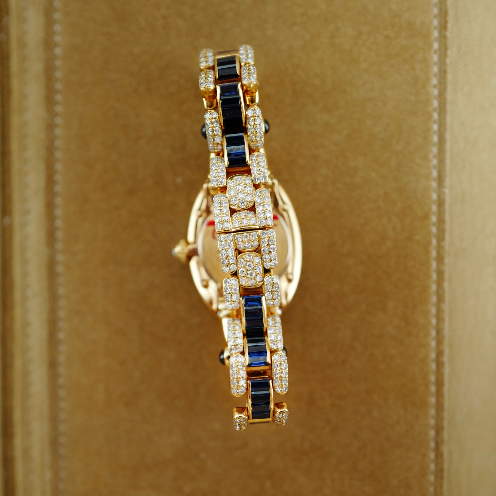 Cartier Yellow Gold Baignoire 1920 with Original Sapphire &amp; Diamonds