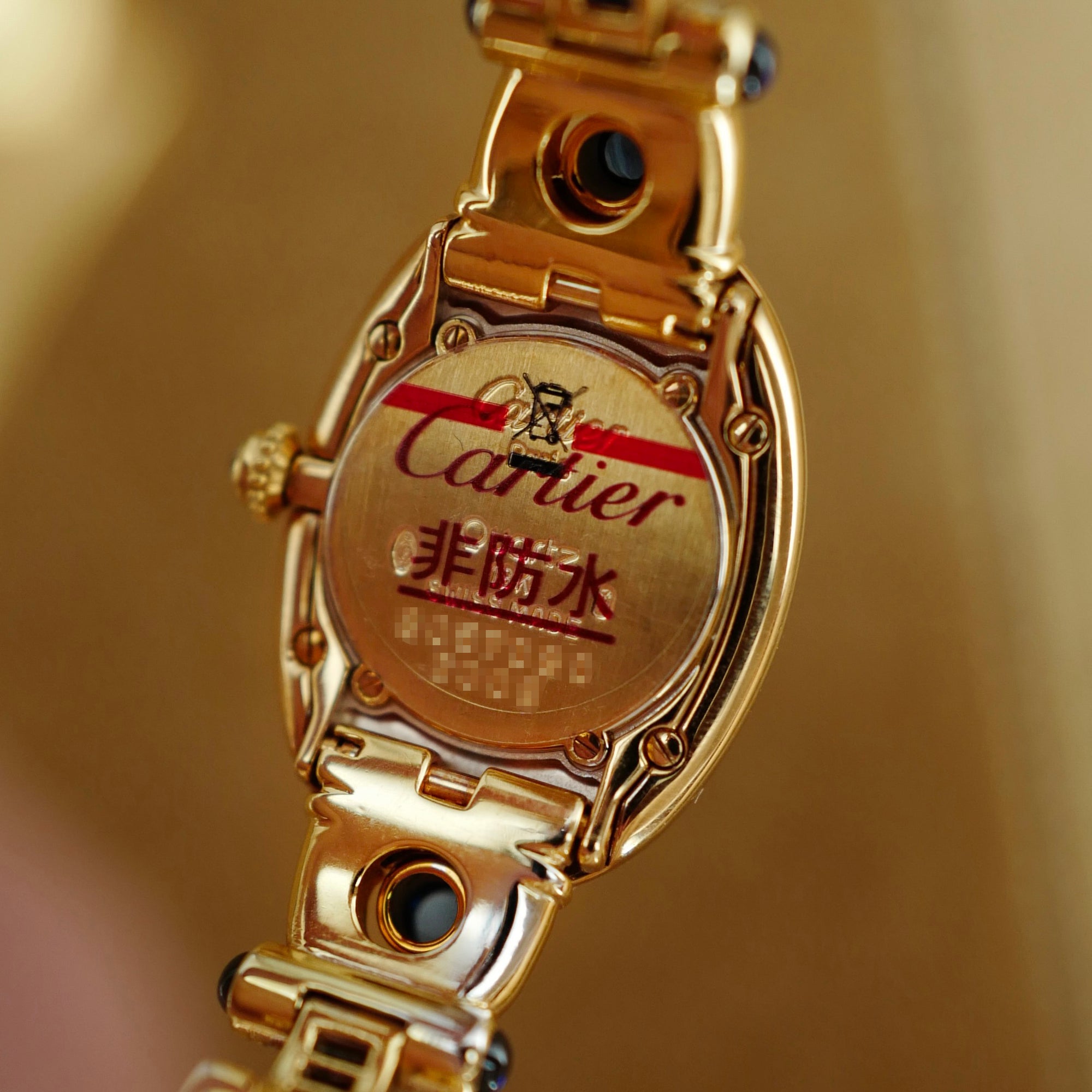 Cartier Yellow Gold Baignoire 1920 with Original Sapphire &amp; Diamonds
