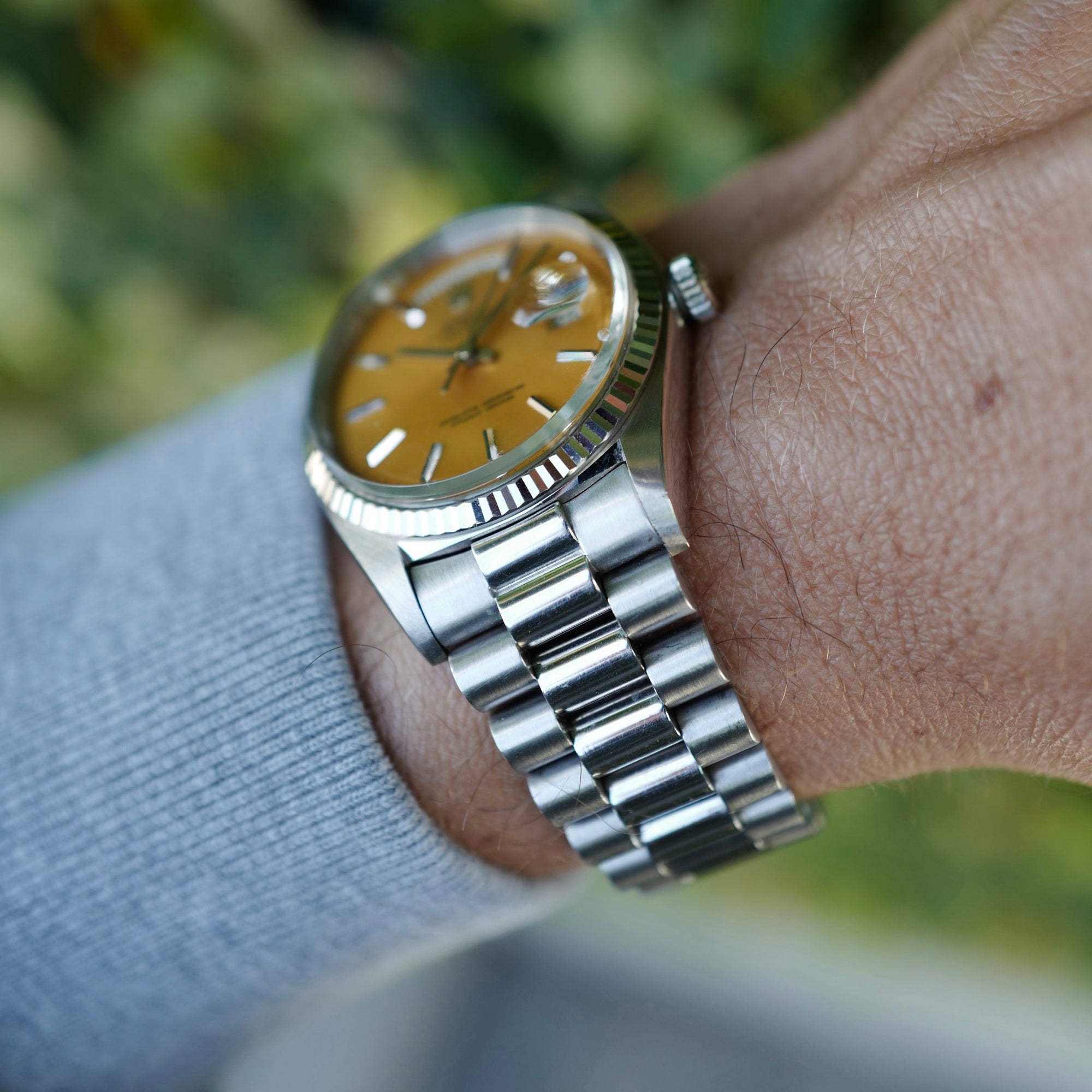 Rolex White Gold Day-Date Salmon Dial Watch Ref. 1803