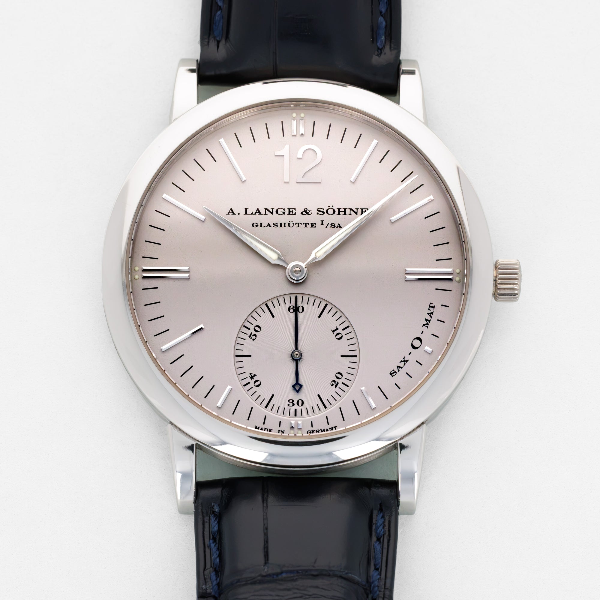 A. Lange &amp; Sohne Platinum Langematic Sax-O-Mat Watch Ref 301.025