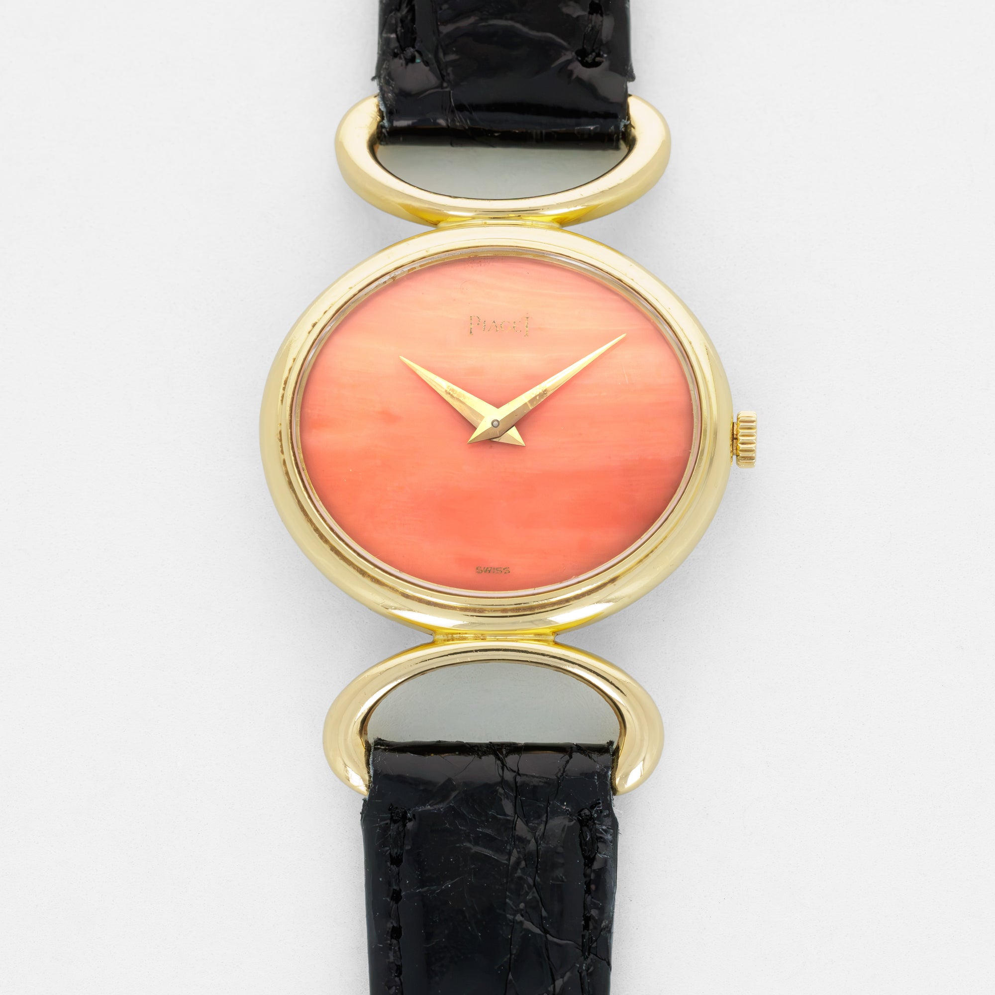 Paiget Yellow Gold Anneaux Coral Dial Ref. 9802D