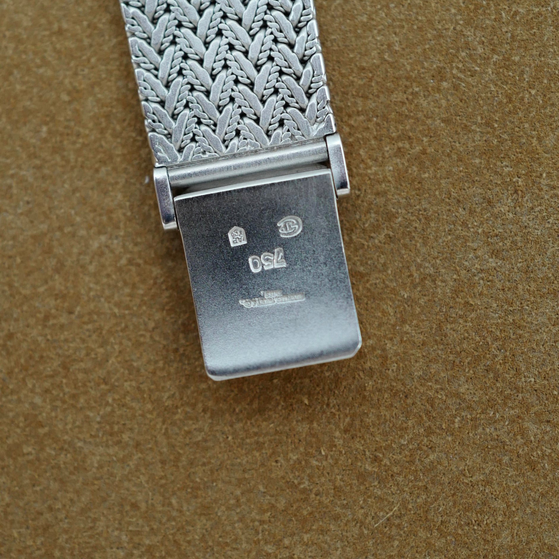 Audemars Piguet White Gold Round Bracelet Watch with Diamond Blue Dial