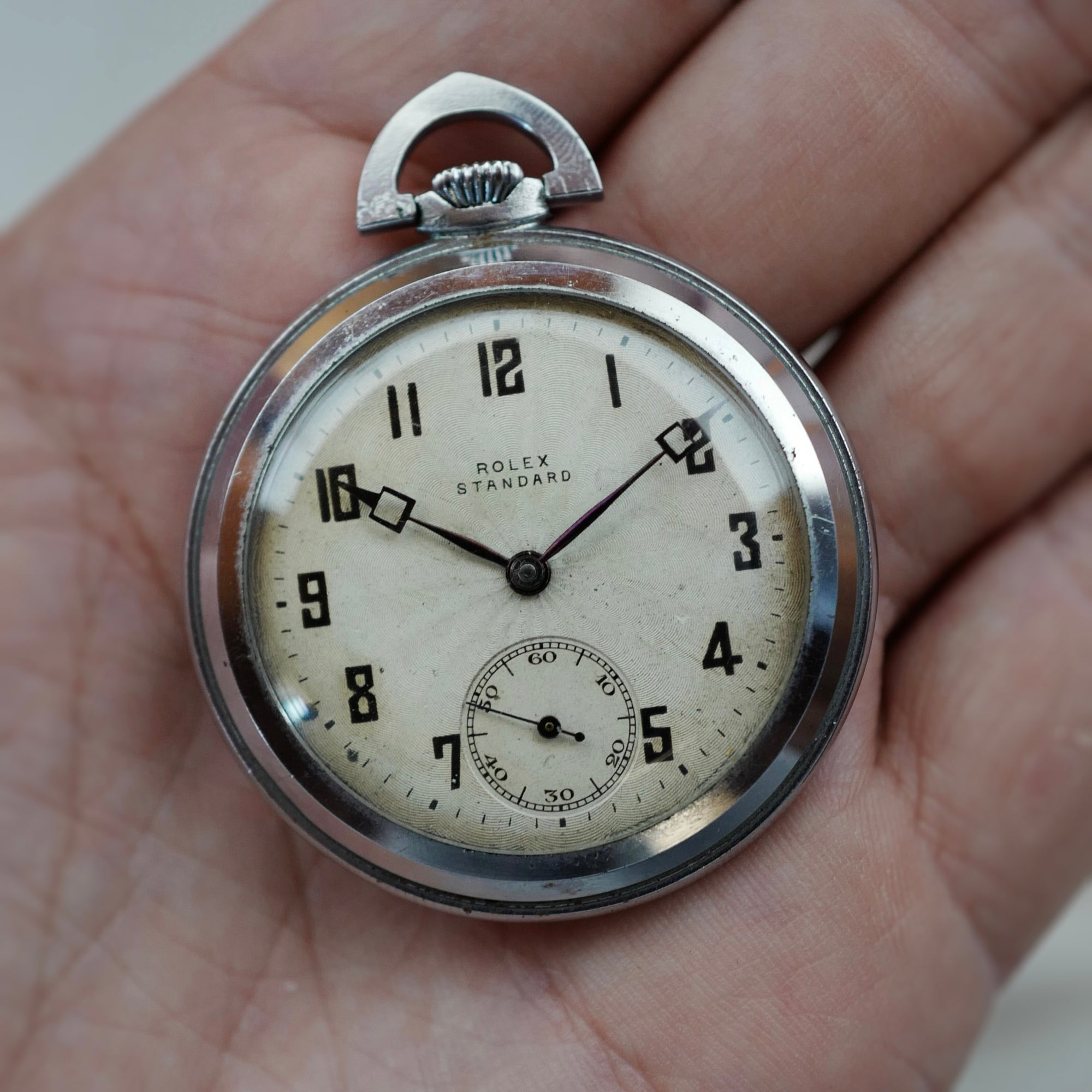 Rolex Steel Pocket Watch, Circa 1930s (New Arrival)