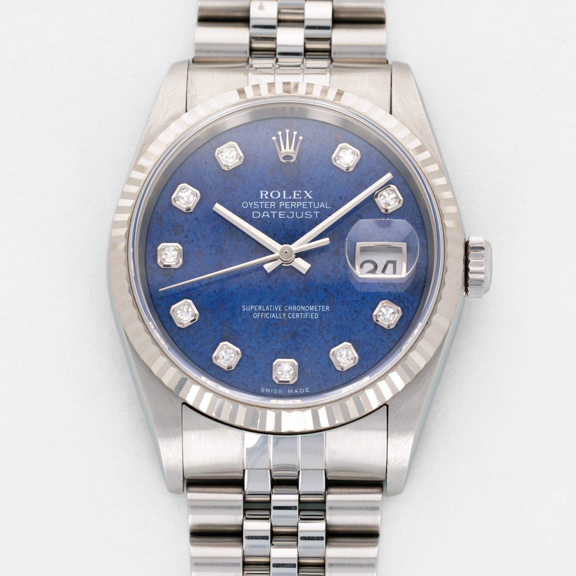 Rolex Steel Oyster Perpetual Datejust Sodalite Ref. 16234G with Papers