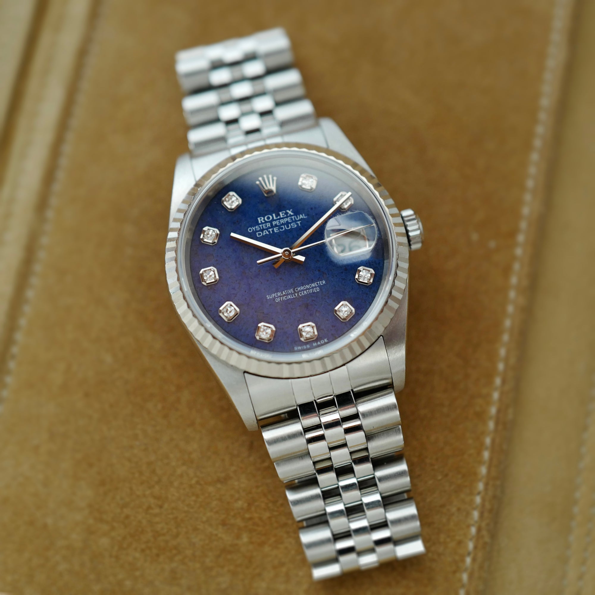 Rolex Steel Oyster Perpetual Datejust Sodalite Ref. 16234G with Papers