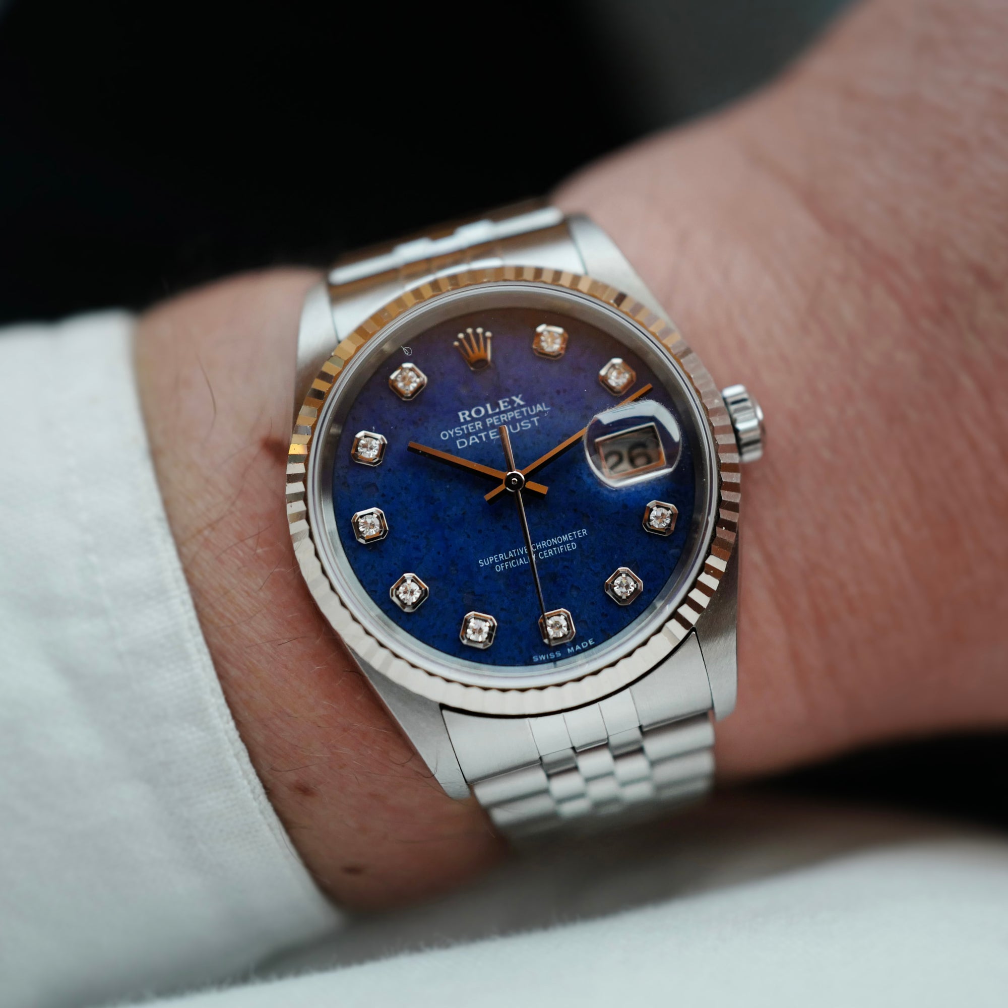 Rolex Steel Oyster Perpetual Datejust Sodalite Ref. 16234G with Papers