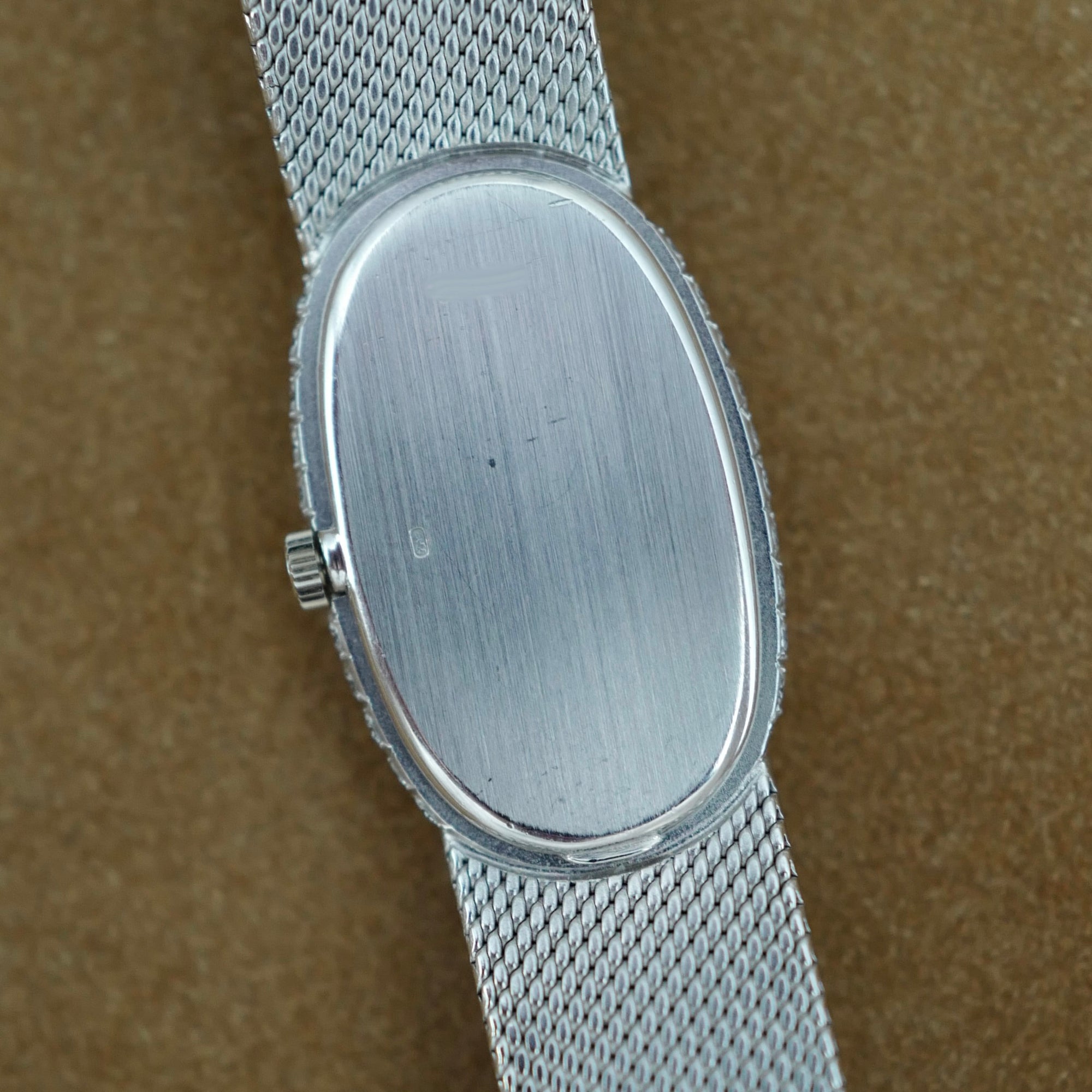 Audemars Piguet Oval White Gold Bracelet Watch with Diamond Case and Hands